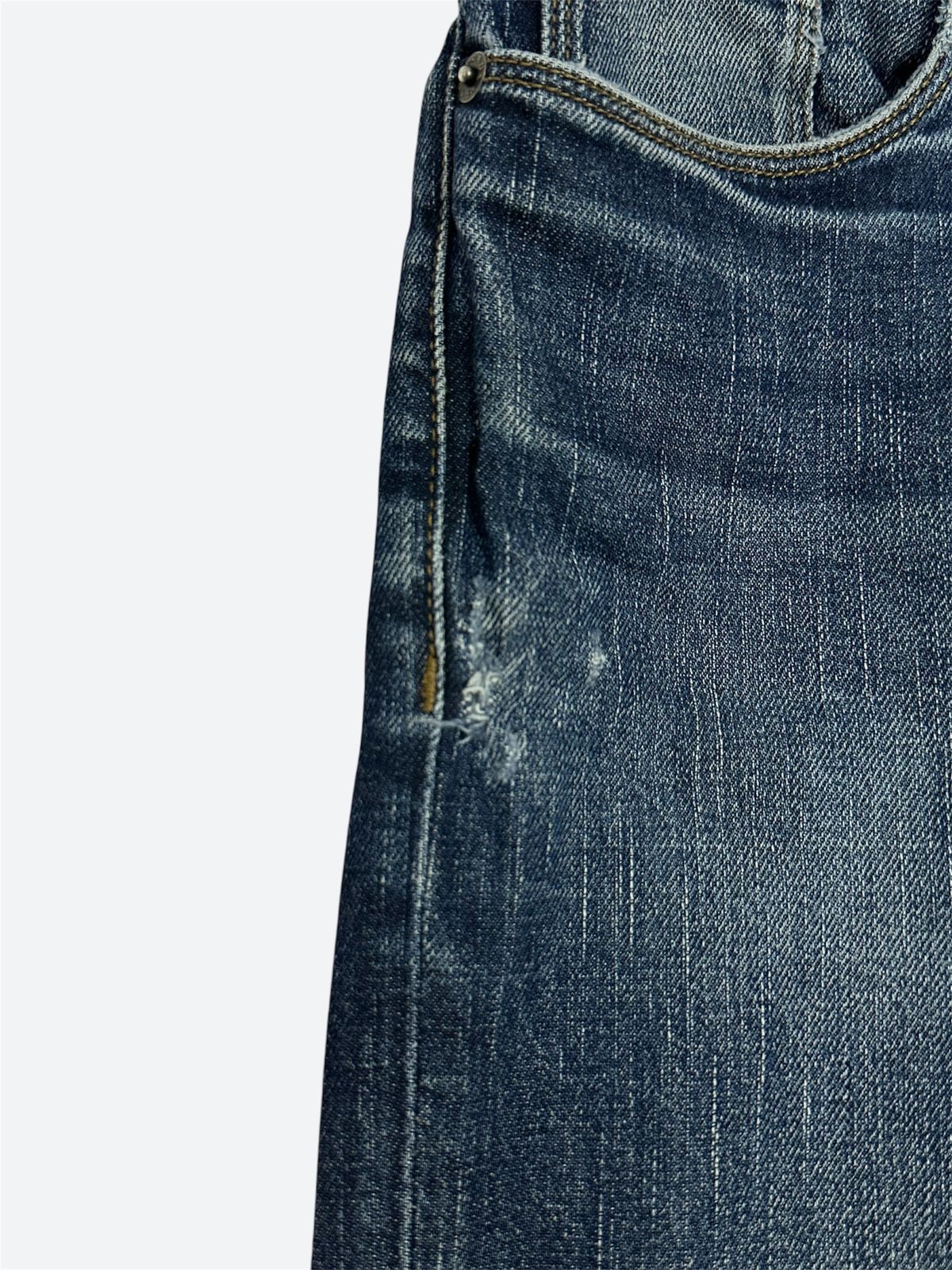 Prada CC000013 Prada Classic Fit Straight Jeans Washed Blue 33 Size US 33 - 11 Thumbnail