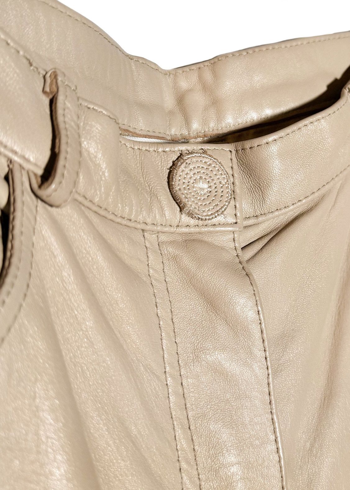 Marc Jacobs Marc Jacobs Vintage Stitch Pockets Beige Leather Trousers Size 28" / US 6 / IT 42 - 5 Thumbnail