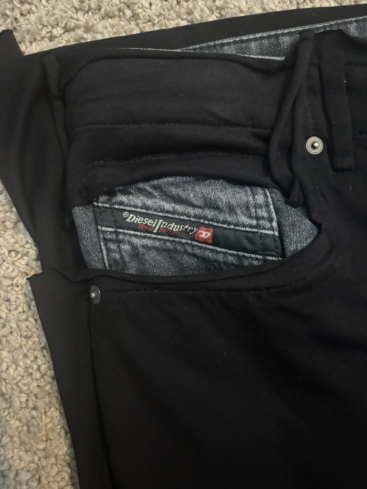 Diesel D-Rise-S Jeans with jersey overlay. Size US 34 / EU 50 - 7 Thumbnail