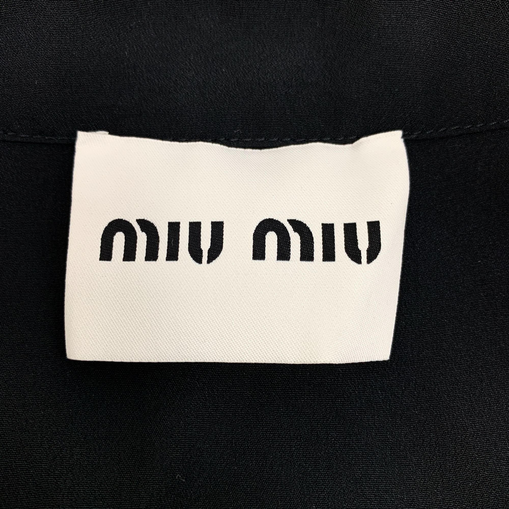 Miu Miu Miu Miu Black Logo Intarsia Pleated Polo Dress (Size S) Size XS / US 0-2 / IT 36-38 - 2 Thumbnail