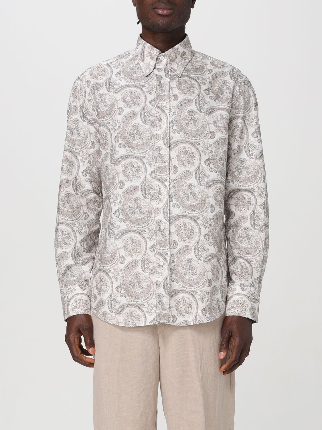 image of Brunello Cucinelli Shirt Men Beige (Size Medium)