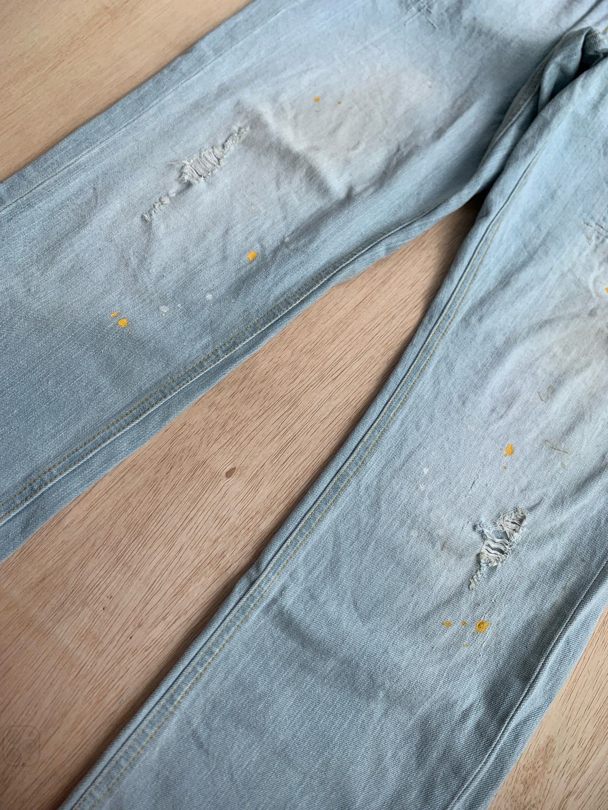 Issey Miyake × Japanese Brand × Tete Homme Tete Homme Distressed Denim Jeans Size US 33 - 5 Thumbnail
