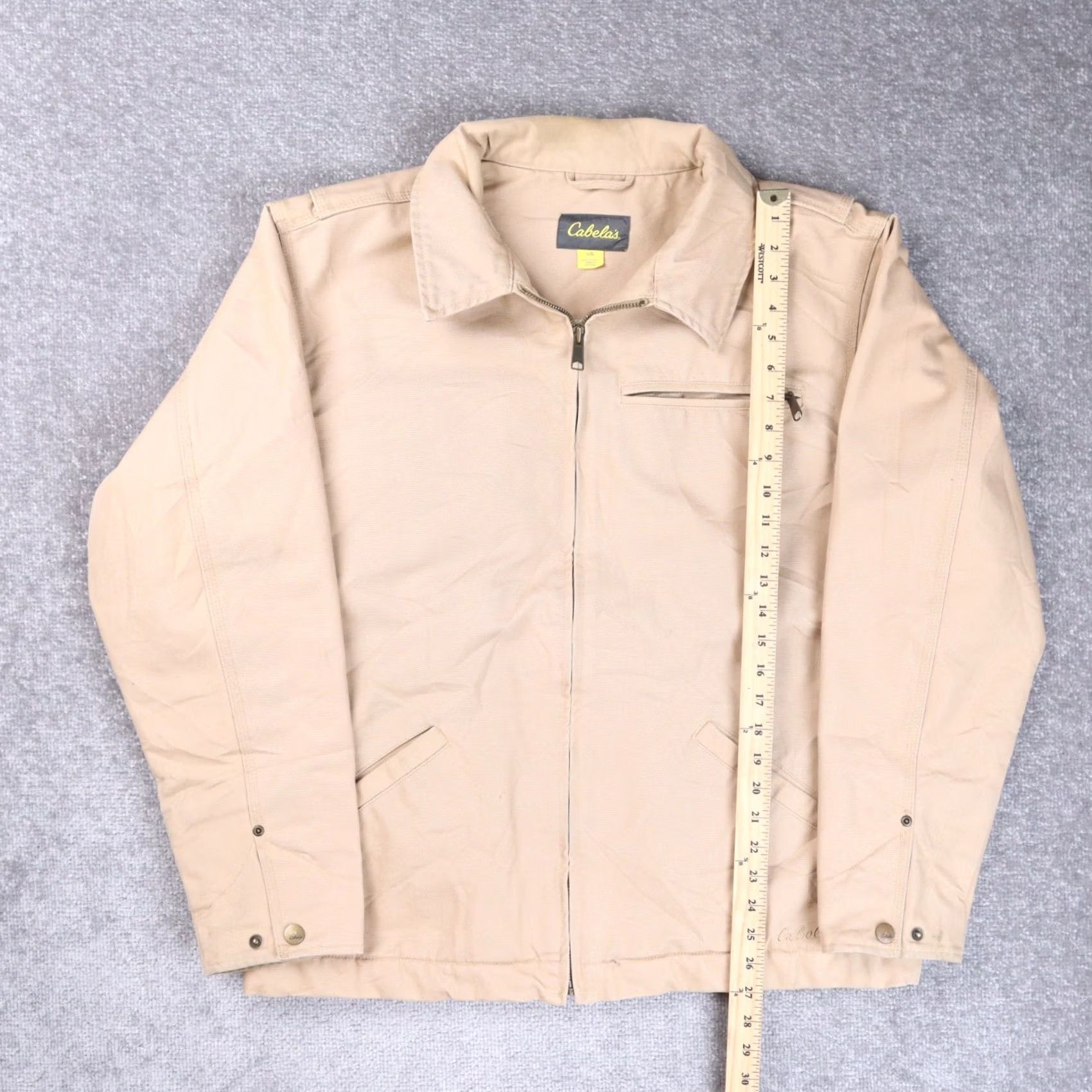 Vintage Cabela's Beige Duck Canvas Lined Full Zip Jacket Mens Large Size US L / EU 52-54 / 3 - 4 Thumbnail
