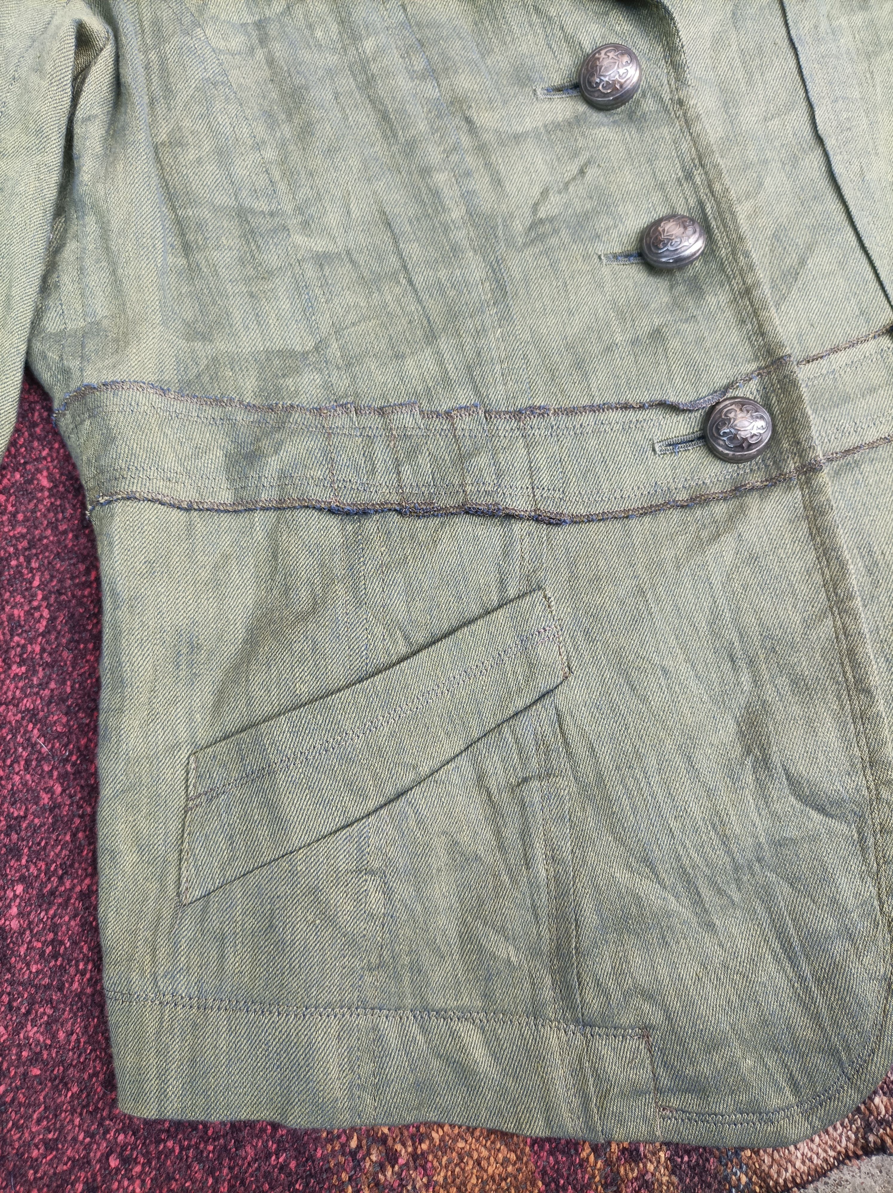 Japanese Brand (J573) Ivisuto Japan Green Three Button Blazer Jacket Sz 44 Size M / US 6-8 / IT 42-44 - 5 Thumbnail