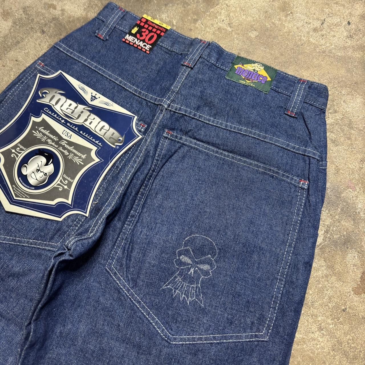 Menace 90s Menace Baggy Blue Denim Jean Size US 30 / EU 46 - 3 Thumbnail