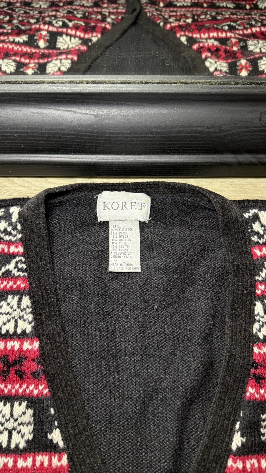 Other Vintage 1990s Rose And Snowflake Cardigan Sweater Vest Size L / US 10 / IT 46 - 6 Thumbnail