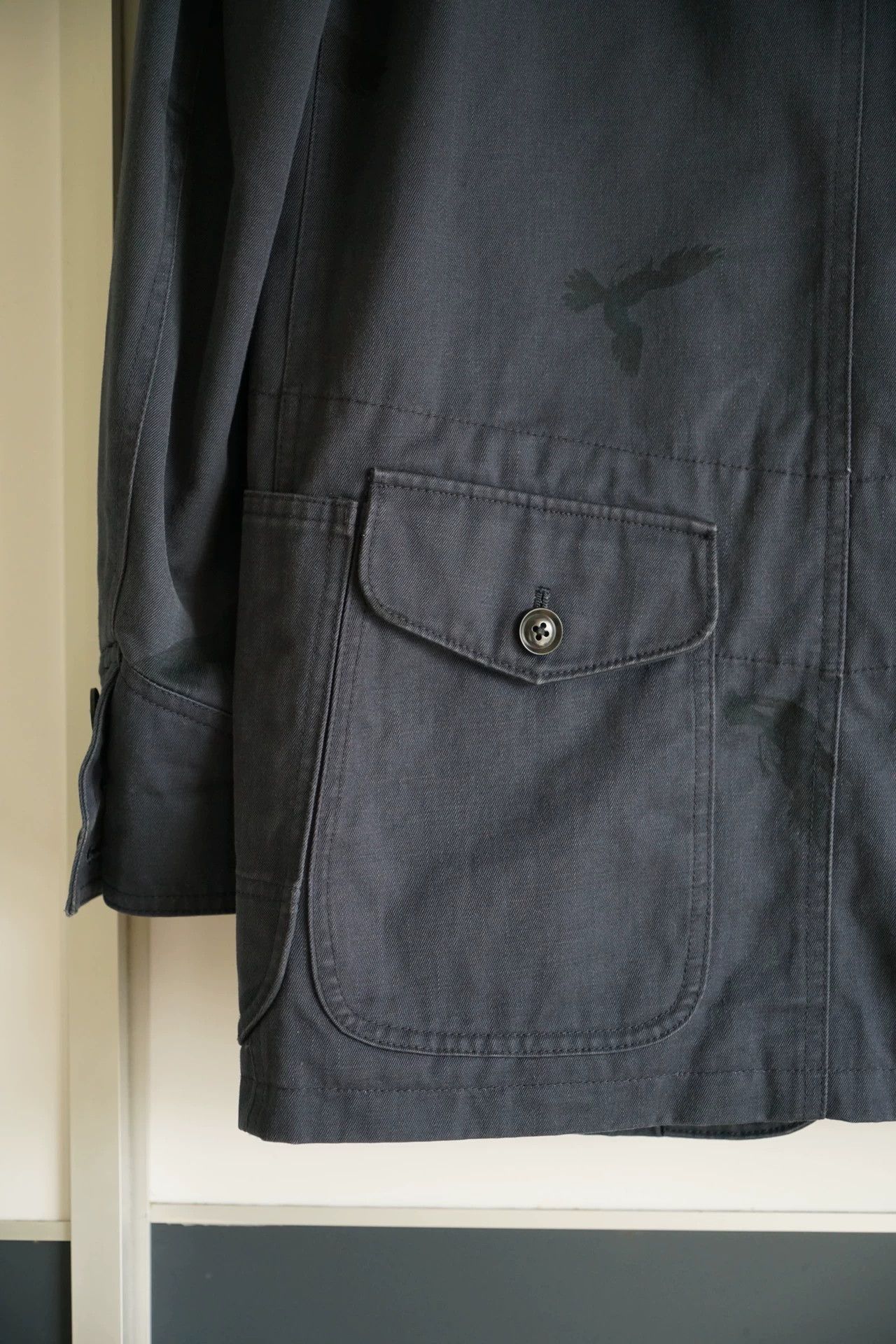 Yohji Yamamoto Yohji Yamamoto 11AW Full Crow Print Cotton Blazer Size US L / EU 52-54 / 3 - 4 Thumbnail