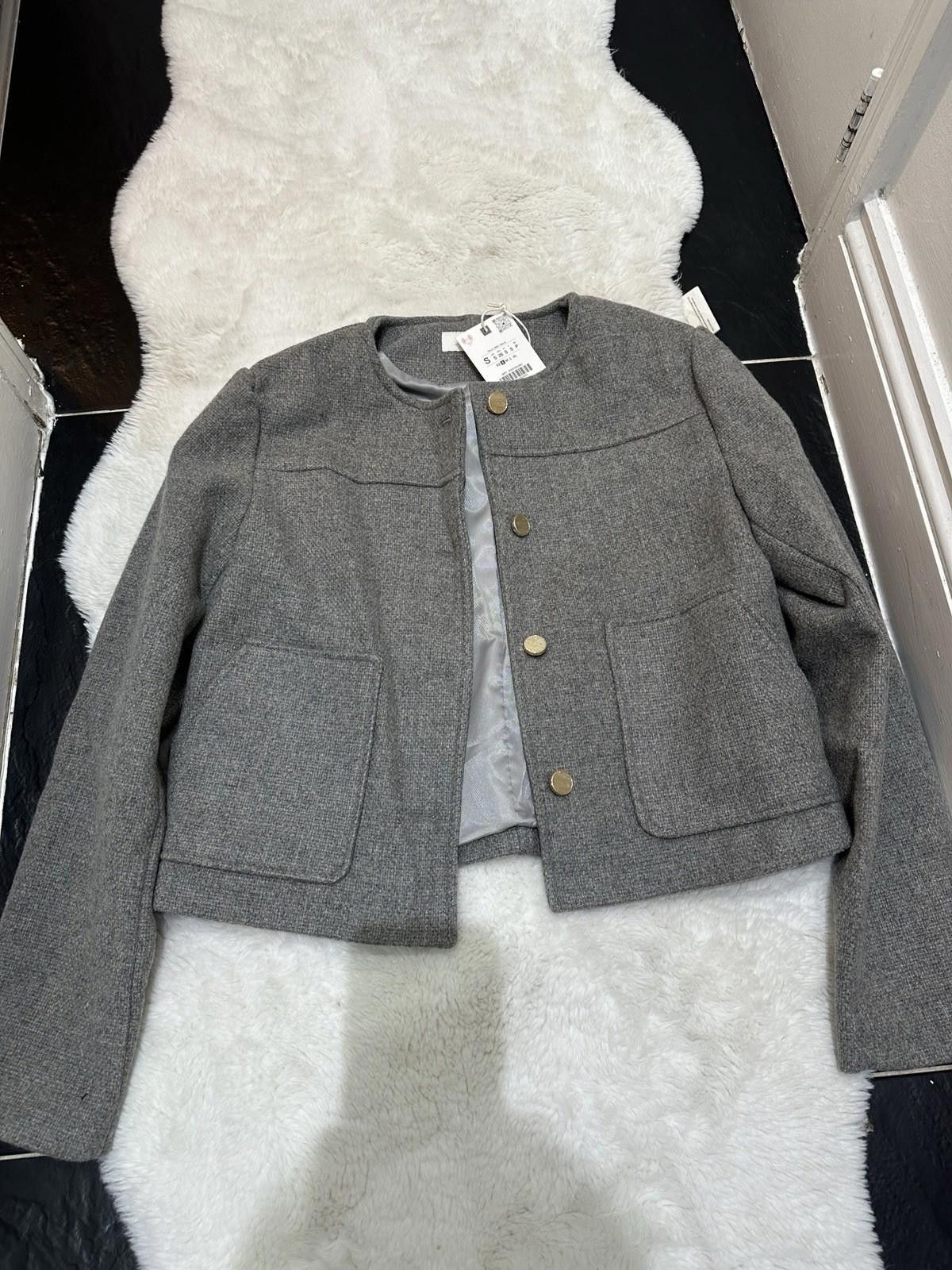 Zara ZARA Grey Bomber Jacket Size S Size S / US 4 / IT 40 - 1 Thumbnail