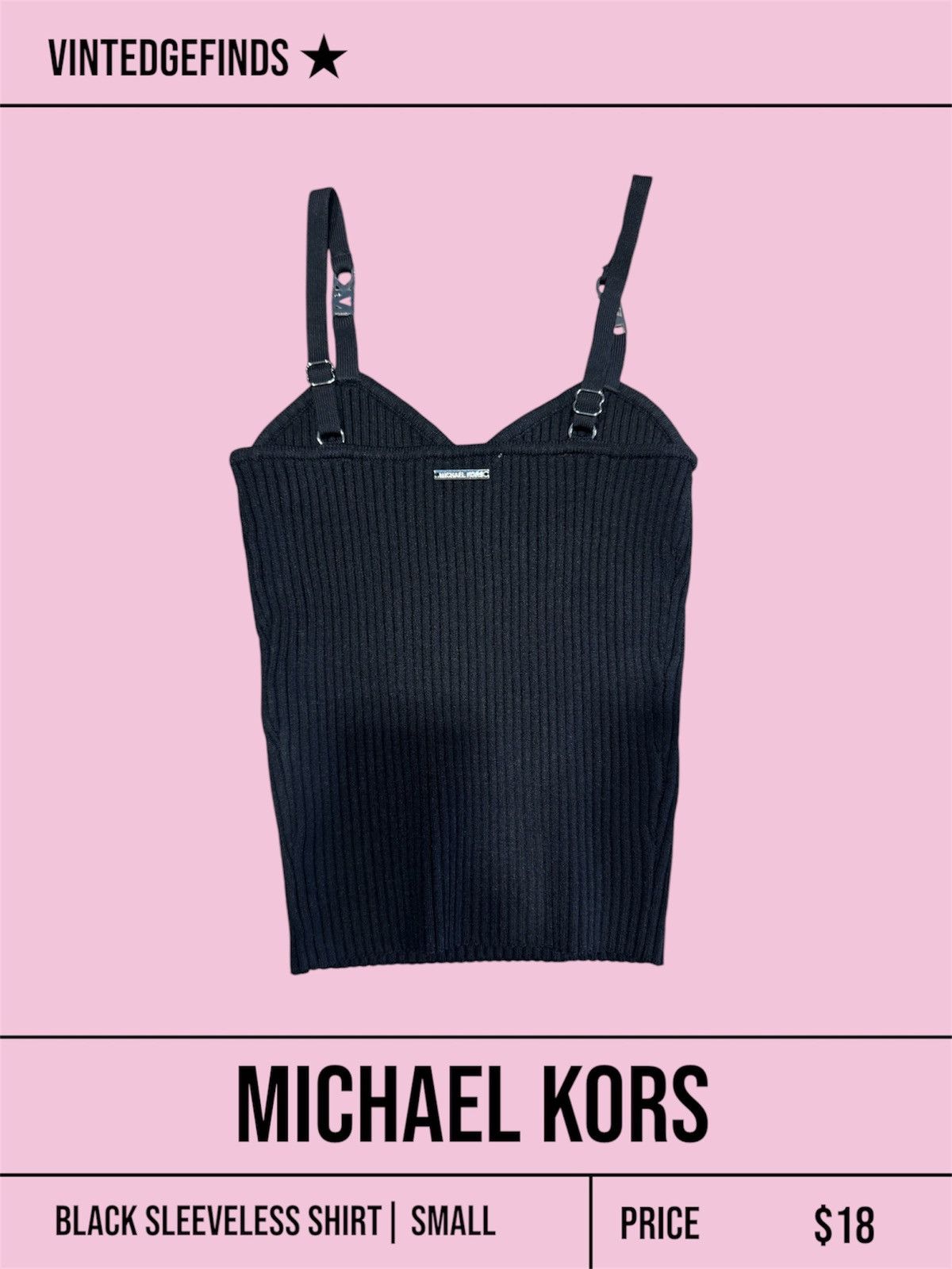 Michael Kors MICHAEL KORS - Black ribbed knit top Size S / US 4 / IT 40 - 2 Thumbnail