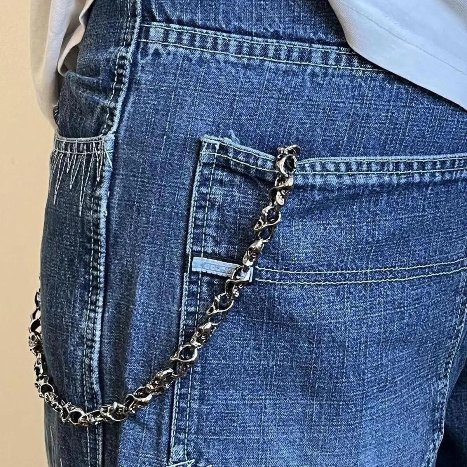 Jewelry Vintage Y2K Punk Goth Emo Skull Pile Wallet Chain Size ONE SIZE - 5 Thumbnail