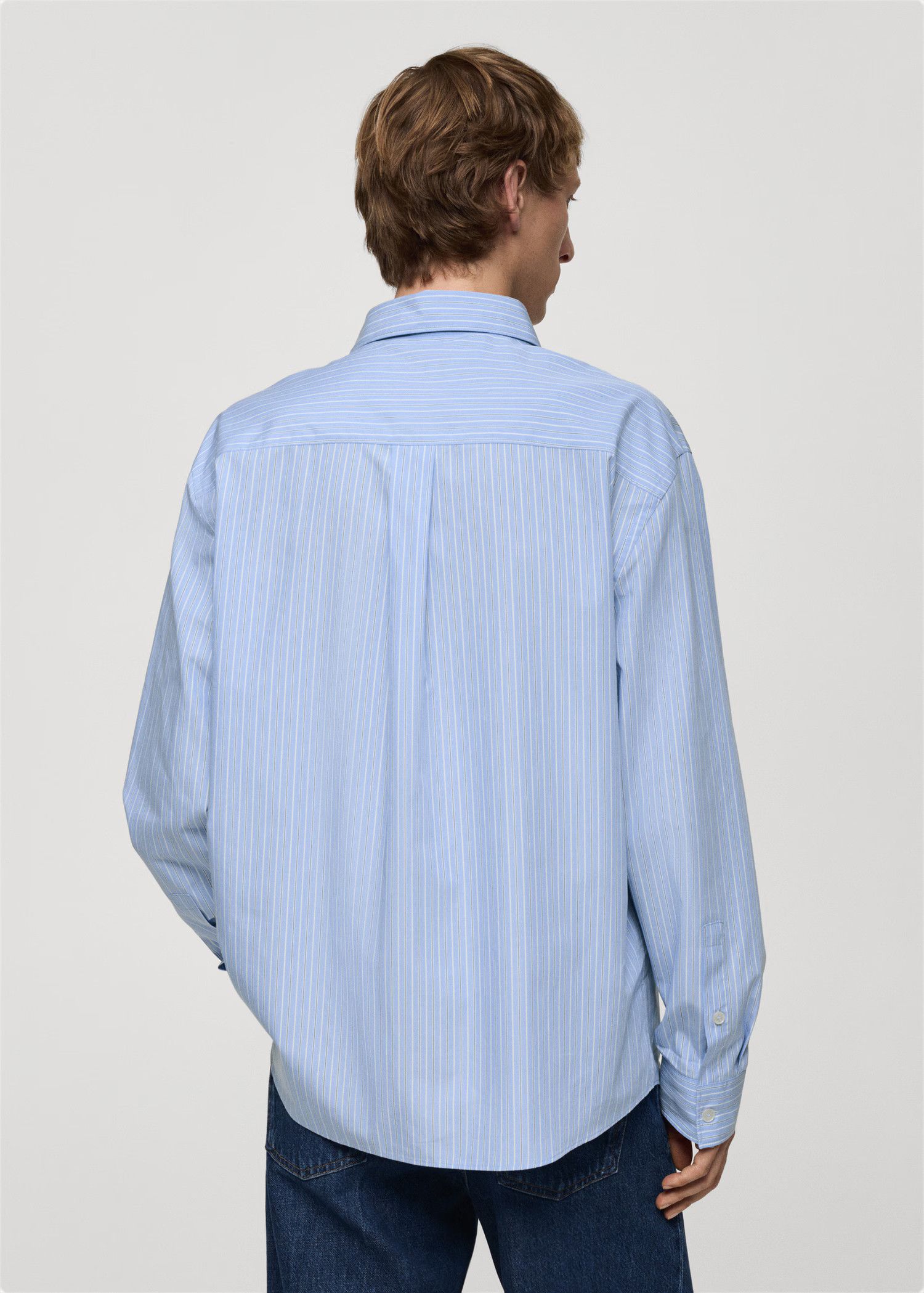 Mango Mango Striped Oxford Boxy Button Shirt 100% Cotton Sz S-M Size US M / EU 48-50 / 2 - 3 Thumbnail
