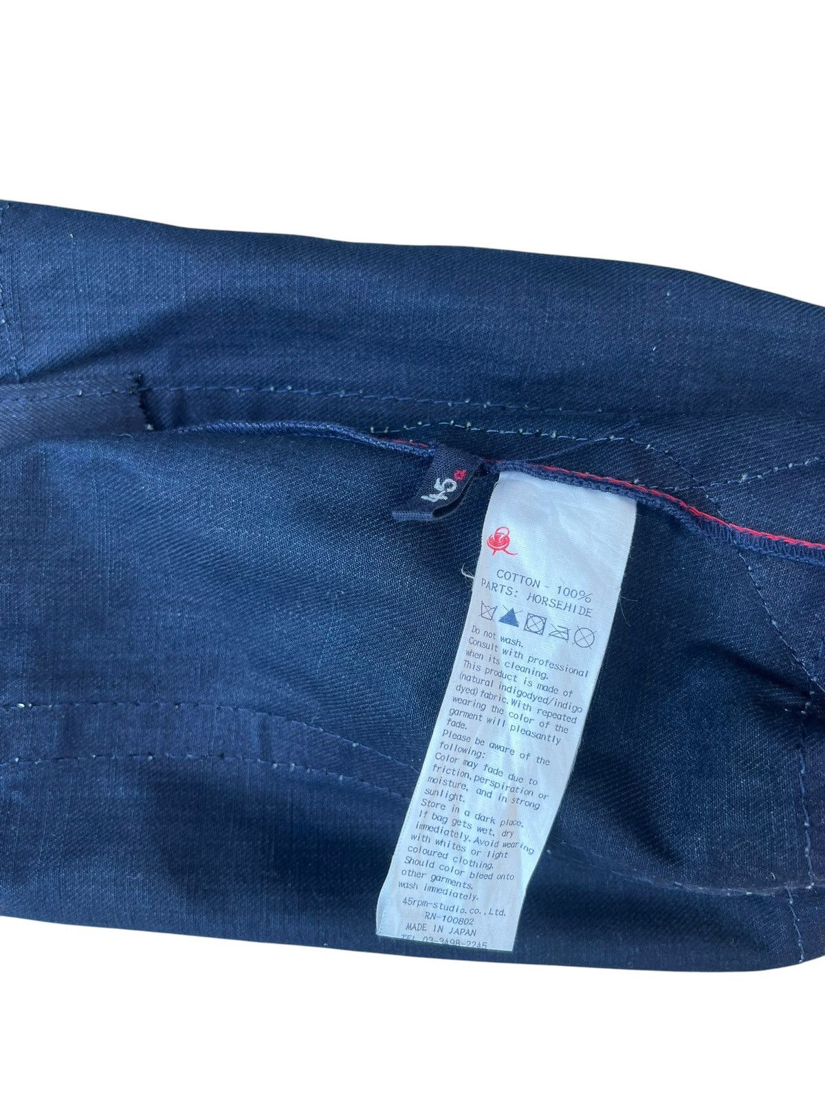 45rpm Vintage 45rpm Indigo Dyed Denim + Leather Tote Bag Size ONE SIZE - 21 Thumbnail