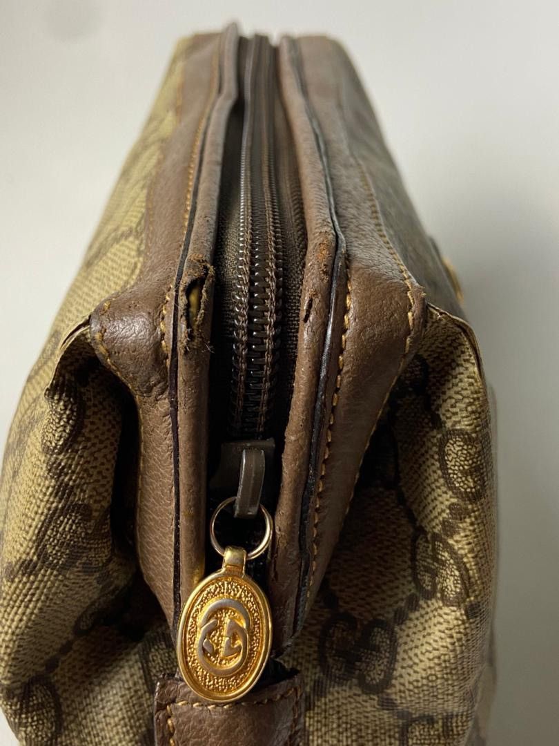 Gucci Vintage GG Supreme Gucci Canvas Pouch (201) Size ONE SIZE - 7 Thumbnail