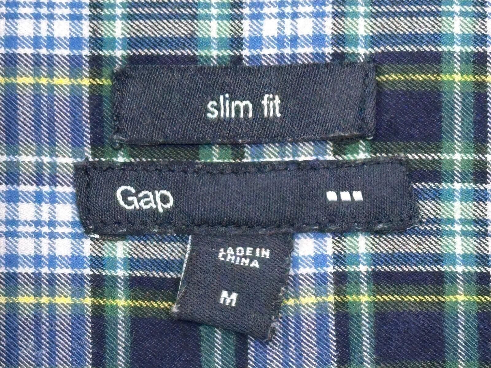 Banana Republic Gap Slim Fit Plaid Pocketed Long Sleeve Button Up Men Blue M Size US M / EU 48-50 / 2 - 6 Thumbnail