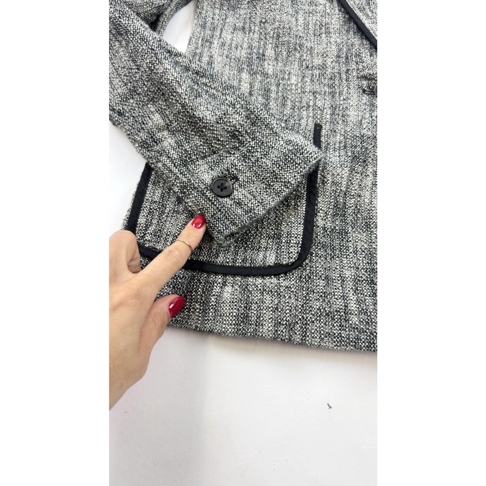 Anthropologie Anthropologie Cartonnier Blazer Womens 4 Gray Tweed Jacket Size S / US 4 / IT 40 - 2 Thumbnail