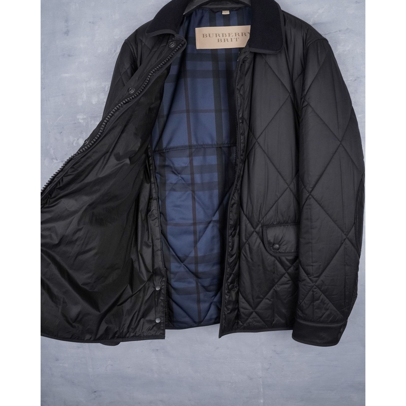Burberry Burberry brit black quilted lamb leather wool vintage jacket Size US M / EU 48-50 / 2 - 8 Thumbnail