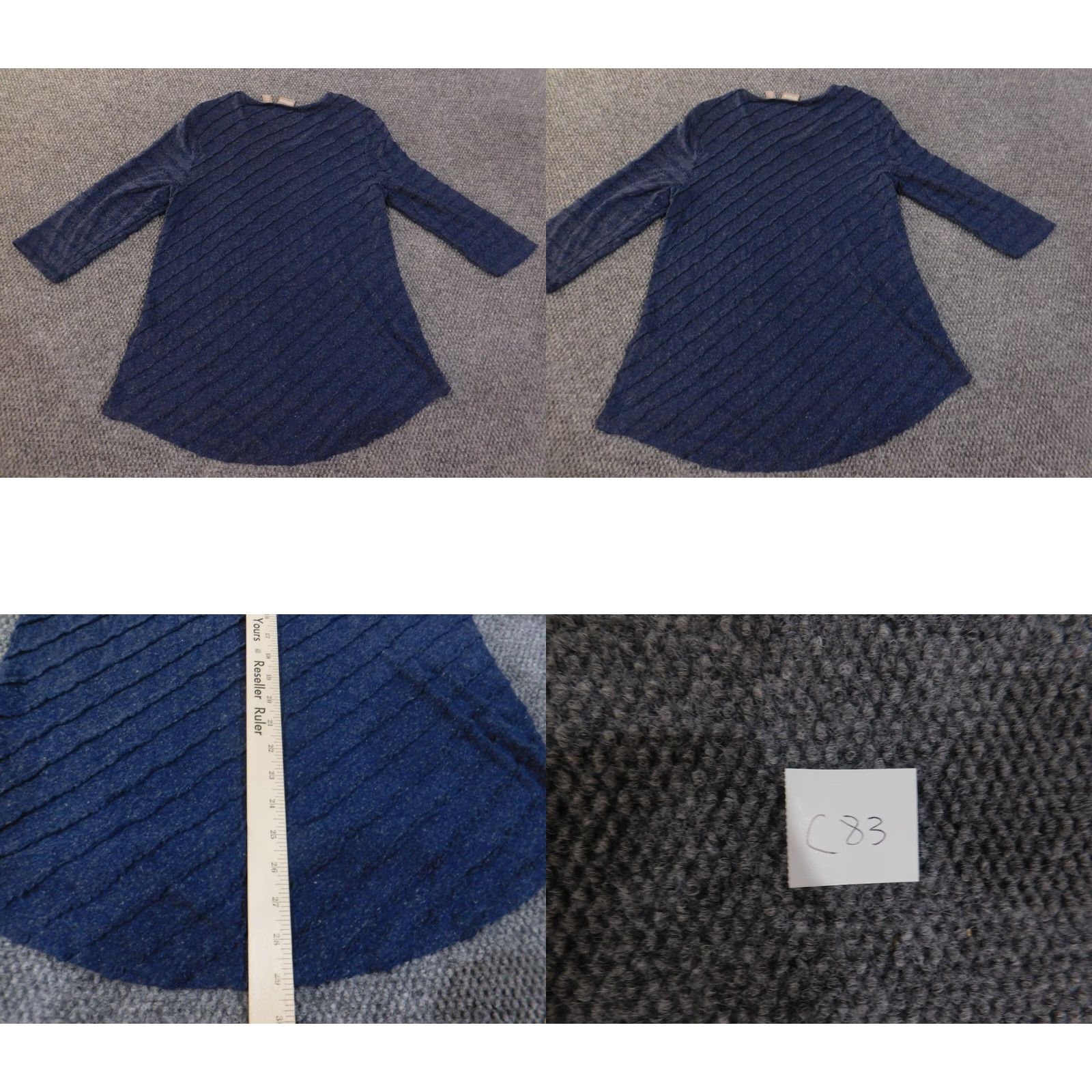 Vintage Chico's Sweater Pullover Knit V-Neck Striped Blue Linen Rayon Size 2 Women's Regular Long Sleeve Stretch Winter Modern Size XS / US 0-2 / IT 36-38 - 8 Thumbnail