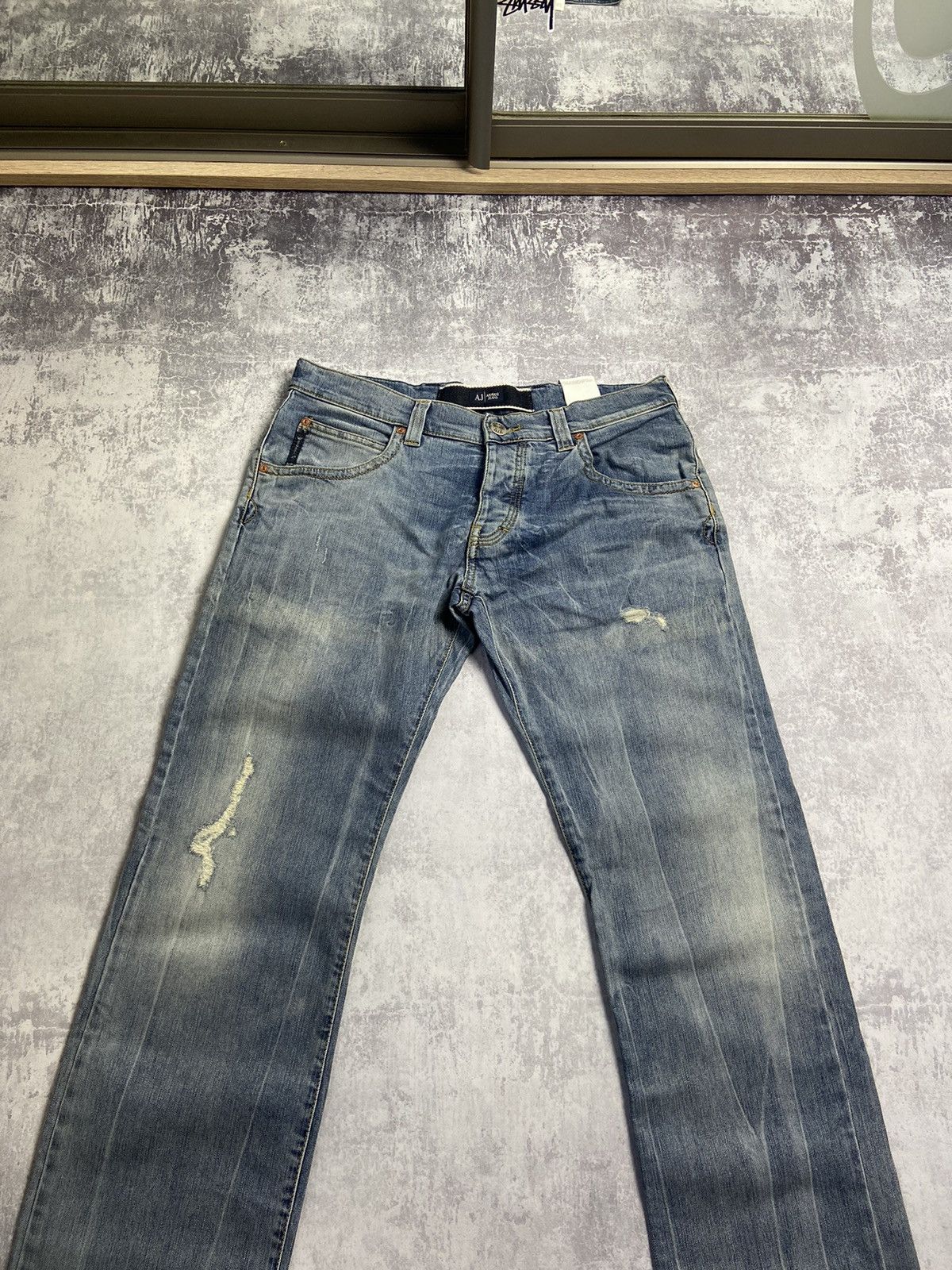 Other RARE Armani Jeans Y2K Vintage Baggy Dirty Distressed Pants Size US 33 - 13 Thumbnail