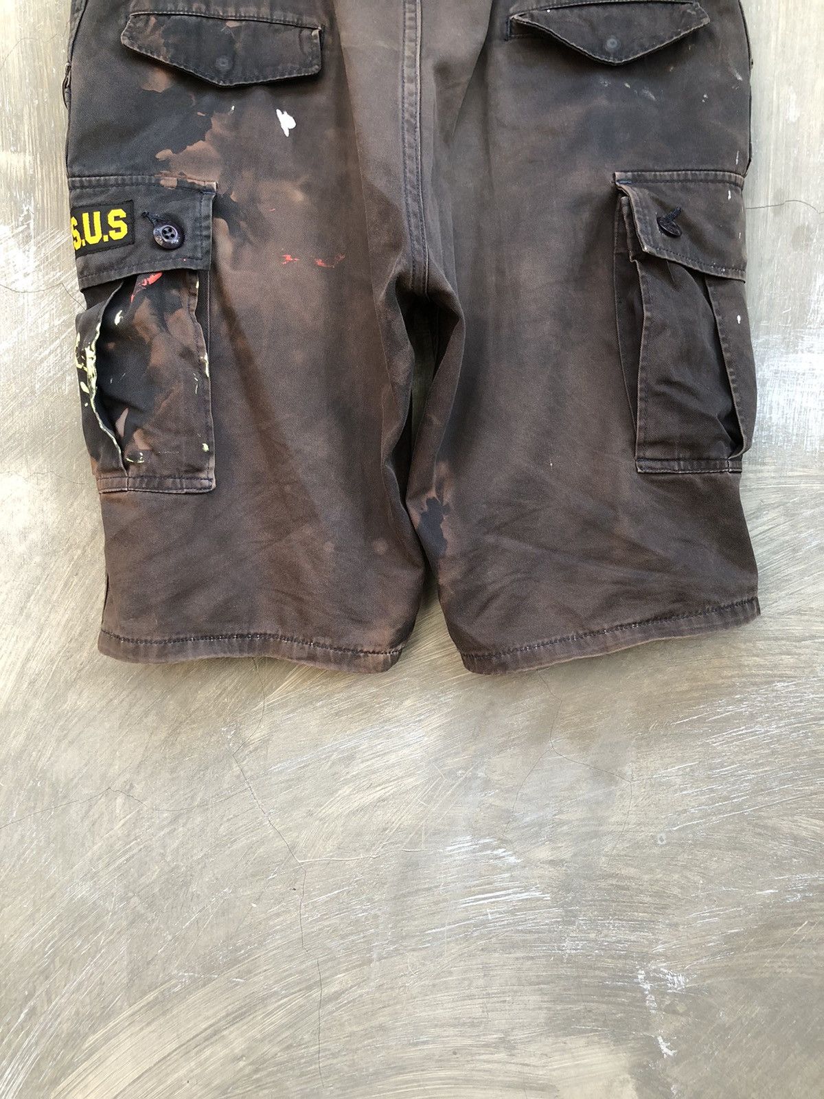 Bape Thrashed BAPE URSUS Paint Splatter Short Cargo Pants Size US 34 / EU 50 - 8 Thumbnail