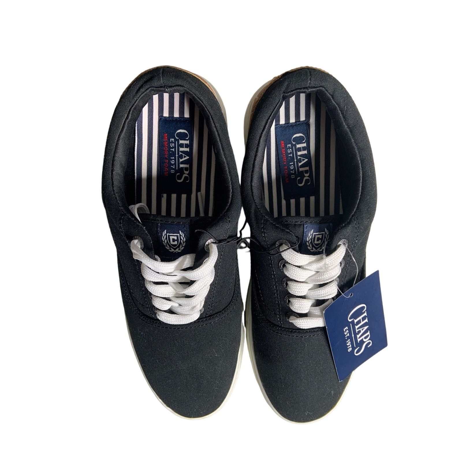 Chaps Chap's Men's Sz 7.5 Canvas Lace-up Fashion Sneaker Black NEW Size US 7 / EU 40 - 6 Thumbnail