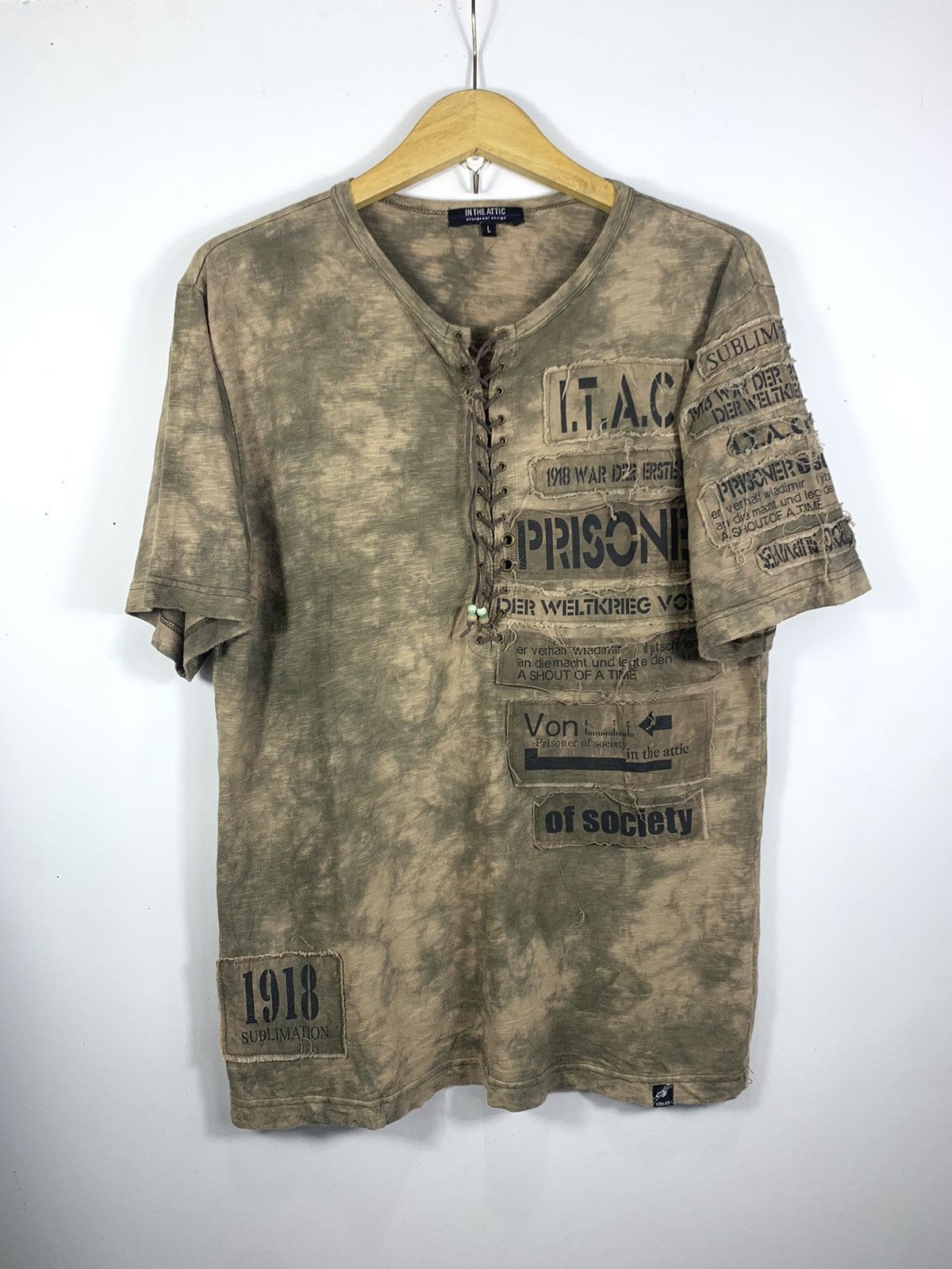 image of If Six Was Nine x In The Attic Sick Japanese In The Attic Mud Mad T-Shirt in Grey (Size Large)