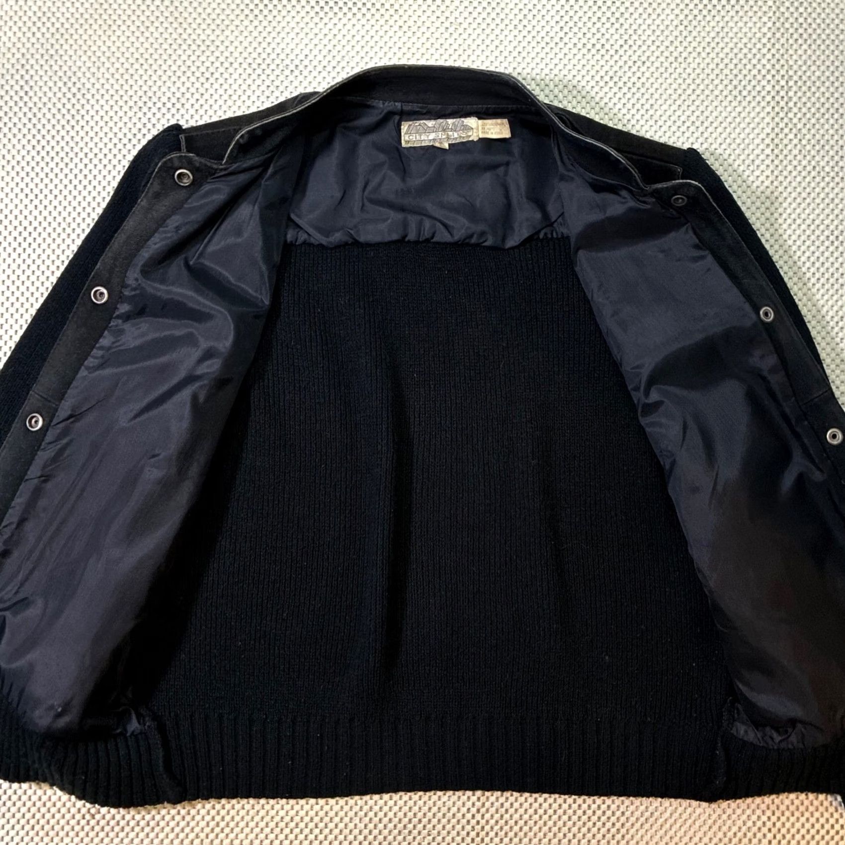 Vintage VINTAGE CITY SPITS Suede Knit Bomber Jacket Black Women M Snap Front Retrospective Casual Jacket Mens? Size M / US 6-8 / IT 42-44 - 3 Thumbnail