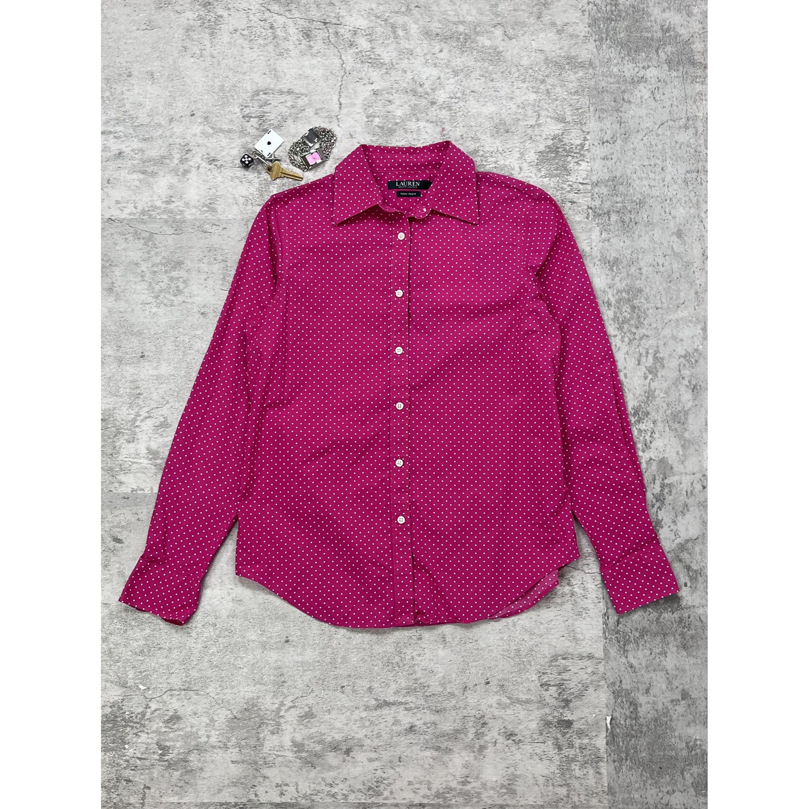 Ralph Lauren Ralph Lauren Pink Polka Button Up Size S / US 4 / IT 40 - 2 Thumbnail