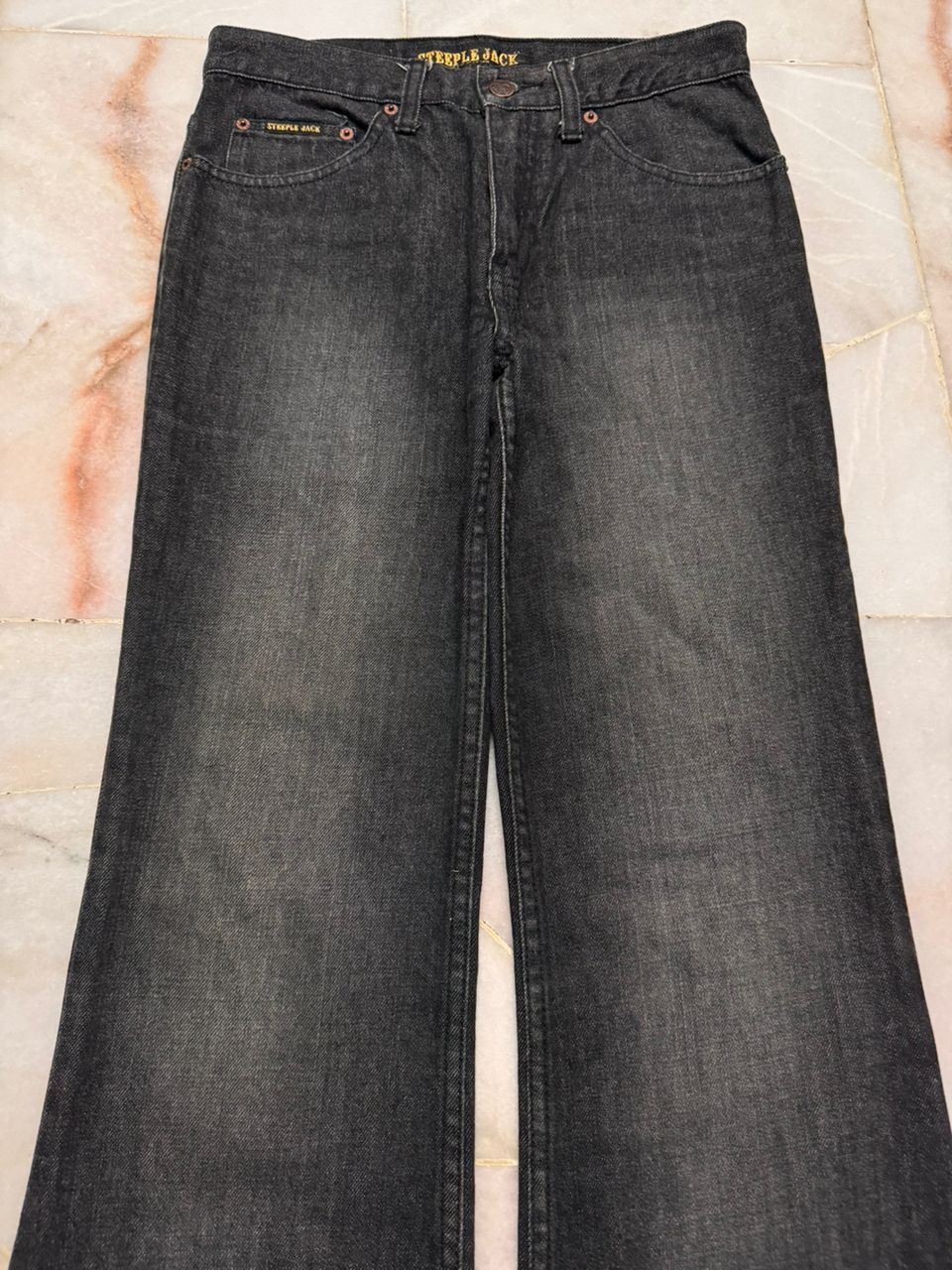 Tornado Mart 💥BELL BOTTOM💥BAGGY FLARE STEEPLE JACK MUDWASH DISTRESSED Size US 28 / EU 44 - 3 Thumbnail
