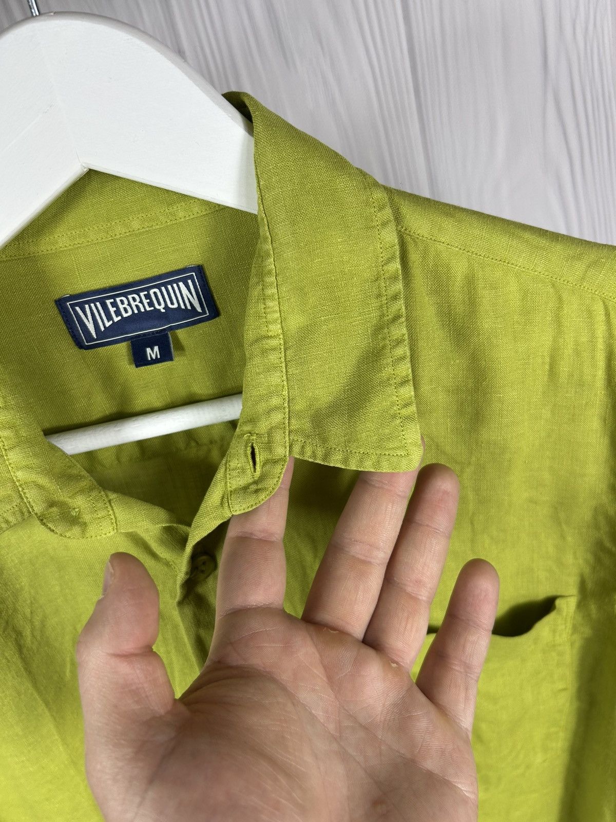 Vilebrequin Vilebrequin Caroubis Linen Shirt Green Long Sleeve Turtle Size US M / EU 48-50 / 2 - 7 Thumbnail