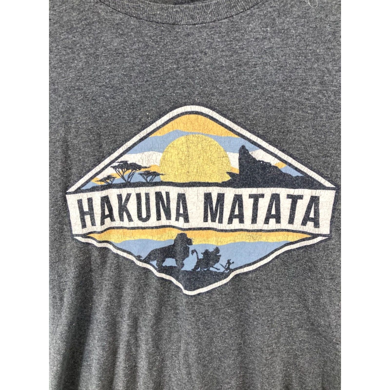 Vintage The Lion King Mens TShirt XL Gray Hakuna Matata Shirt Adult XL Gray Lion King Theme Cartoon Movie Mens TShirt Size US XL / EU 56 / 4 - 4 Thumbnail
