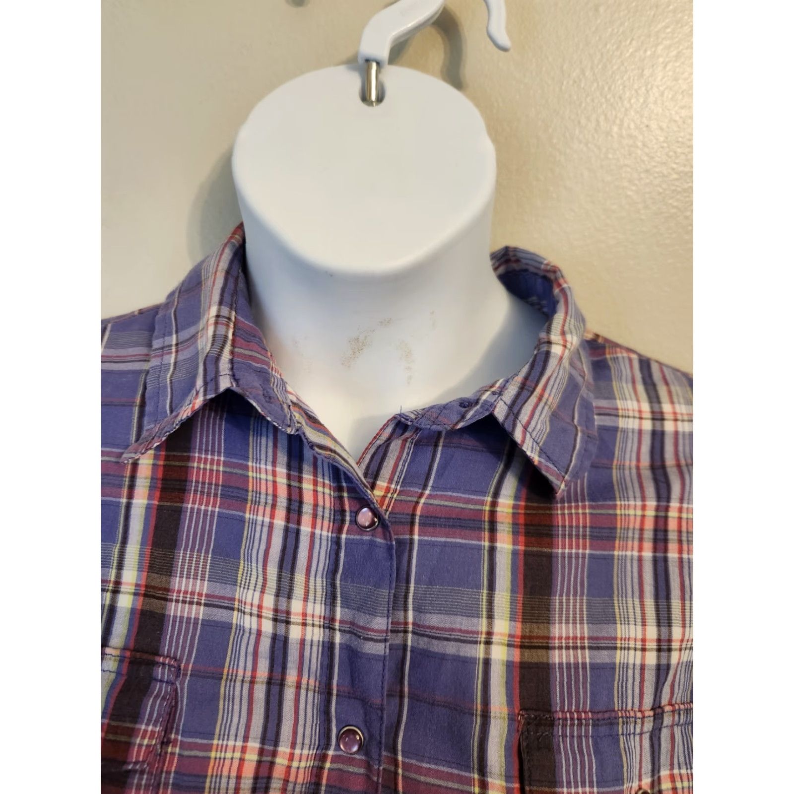 Wrangler VINTAGE Wrangler Wrancher Purple Pink Plaid Pearl Snaps Western Shirt Top XL Size XL / US 12-14 / IT 48-50 - 2 Thumbnail