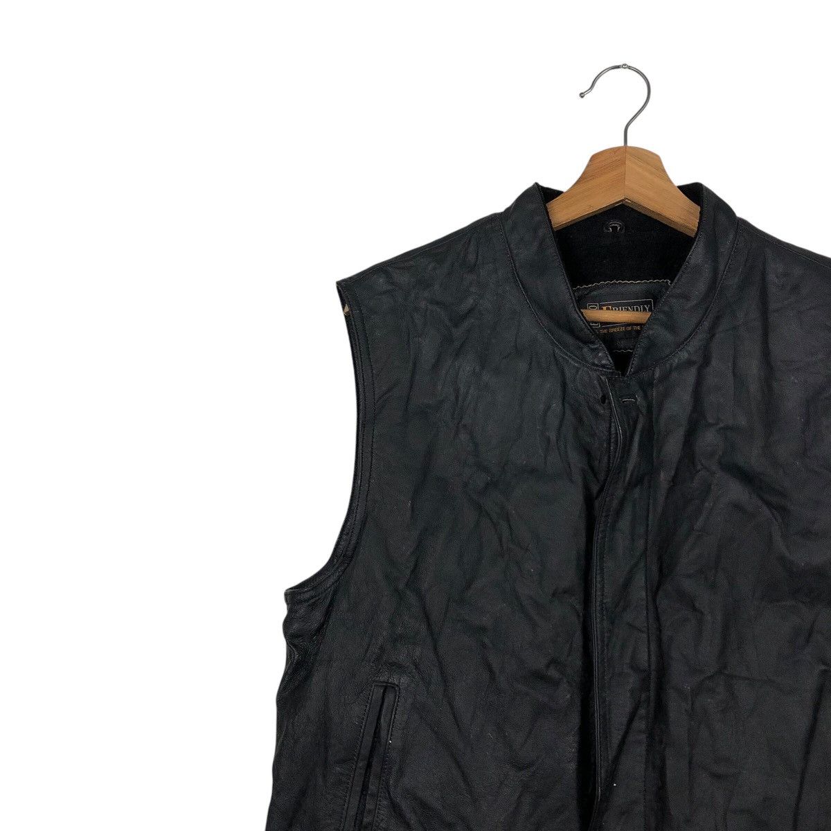 Japanese Brand × Vintage 📌Vintage Biker Wear Vest Jacket Friendly Word Size US M / EU 48-50 / 2 - 8 Thumbnail