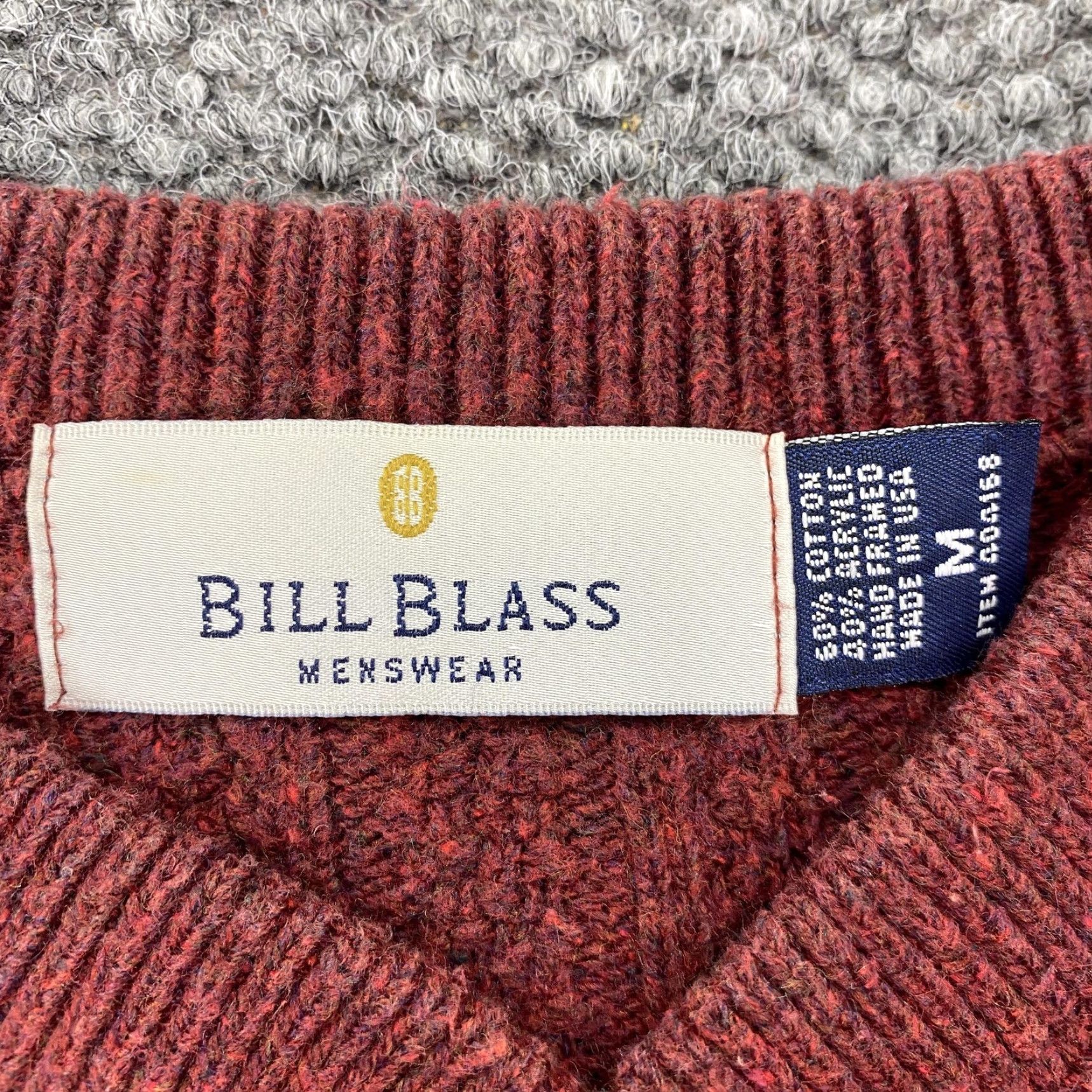 Bill Blass VINTAGE Bill Blass Sweater Mens Medium Burgundy 3 Button Henley Ribbed Knit Made USA Size US M / EU 48-50 / 2 - 3 Thumbnail