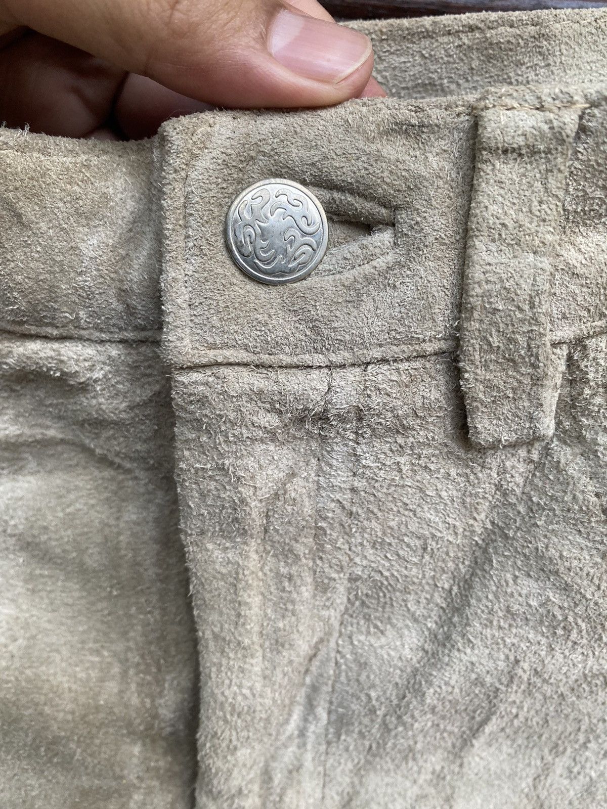 Branded Leather Vintage 90s Houston Real Leather Suede Pants Size US 32 / EU 48 - 5 Thumbnail