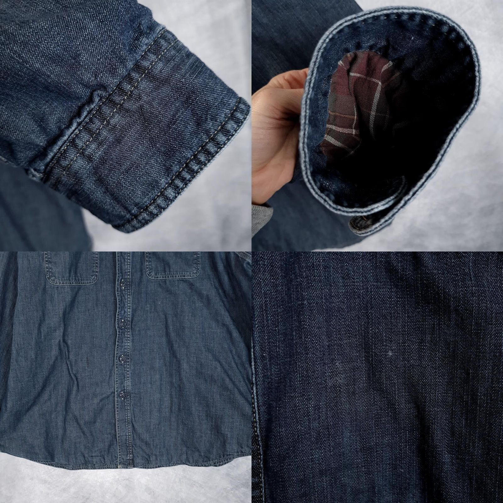 Vintage VINTAGE LL Bean Shirt Jacket Mens XL Blue Denim Plaid Lined Button Front Hurrican Shirt Size US XL / EU 56 / 4 - 8 Thumbnail