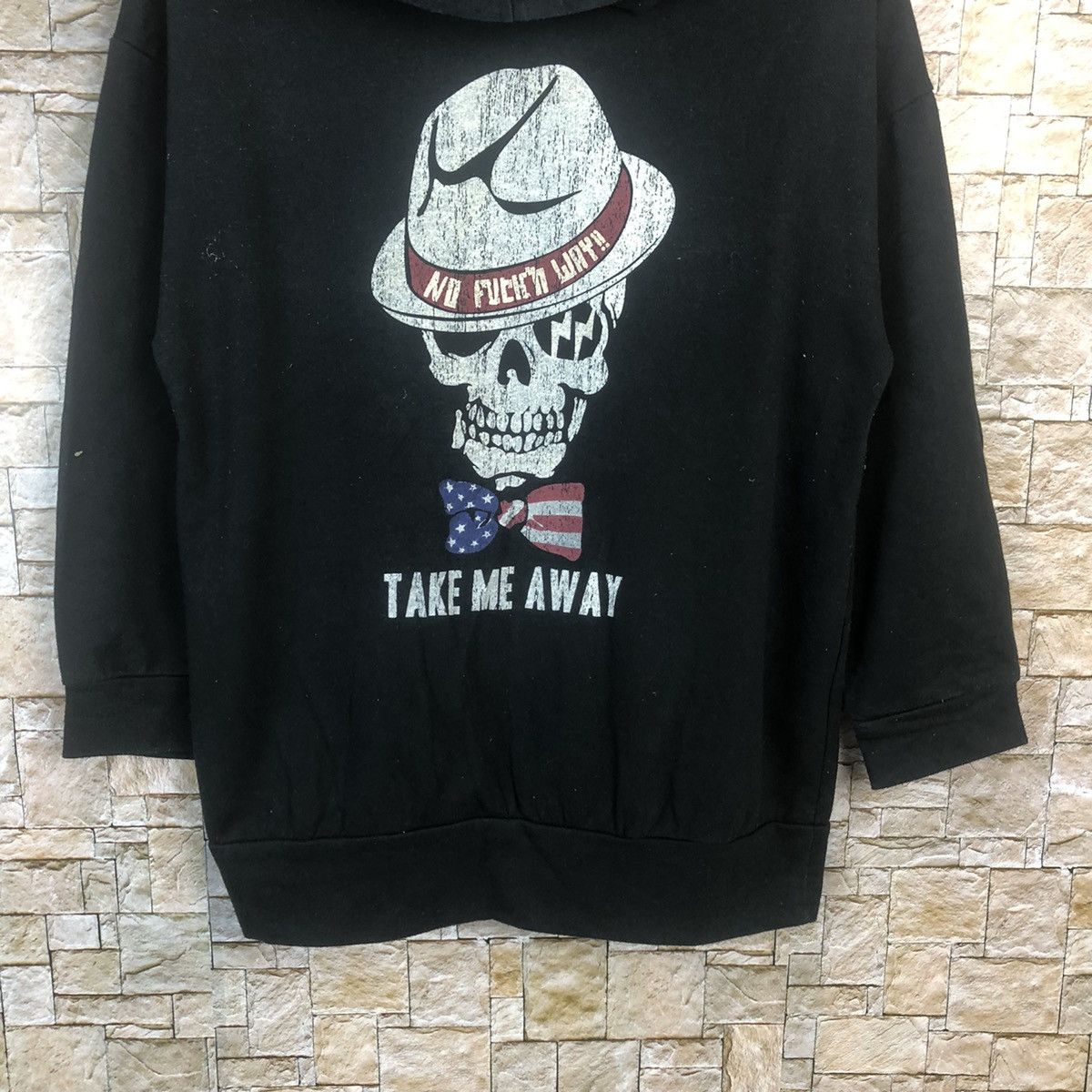 Japanese Brand DL Take Me Away skull streetwear Black Hoodie #A7 Size US M / EU 48-50 / 2 - 3 Thumbnail
