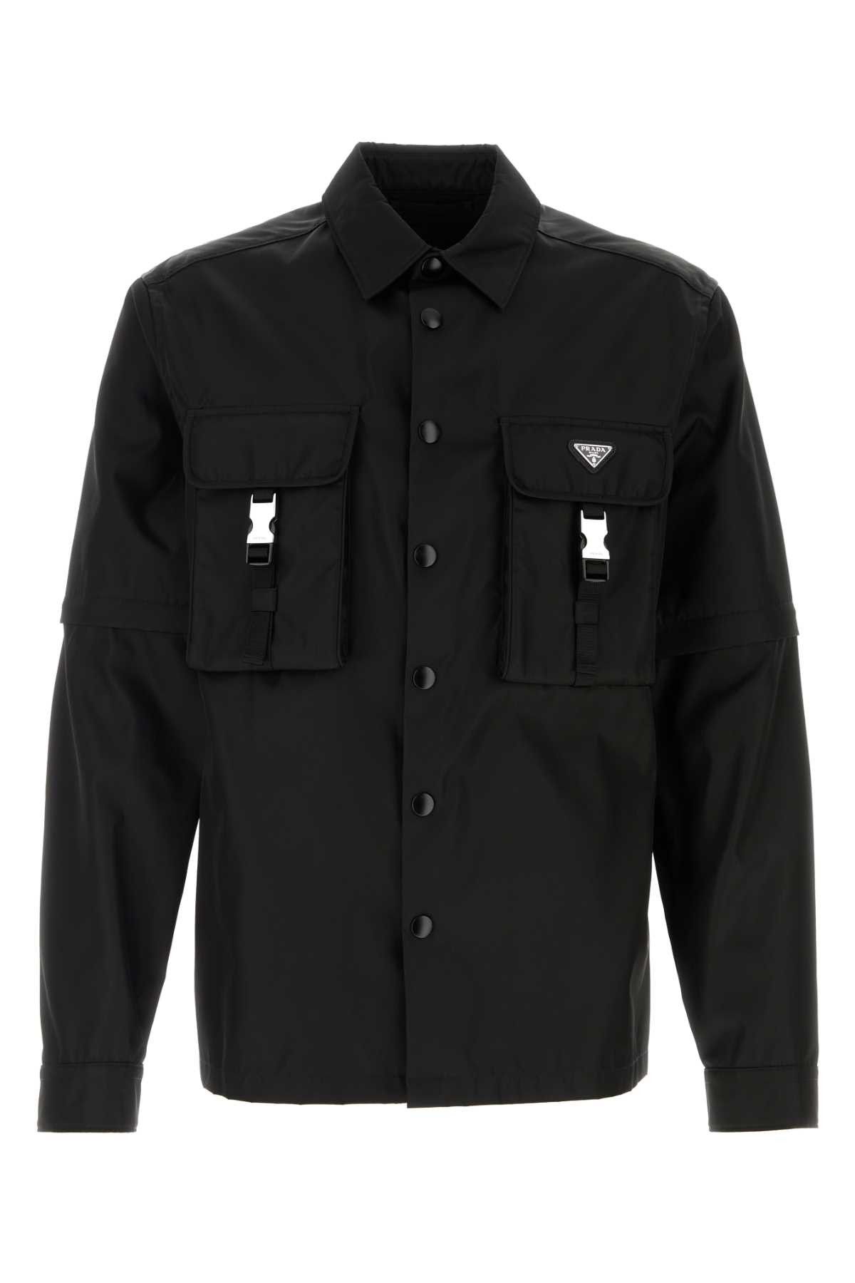 Prada Black Re-Nylon Shirt Size US S / EU 44-46 / 1 - 1 Thumbnail