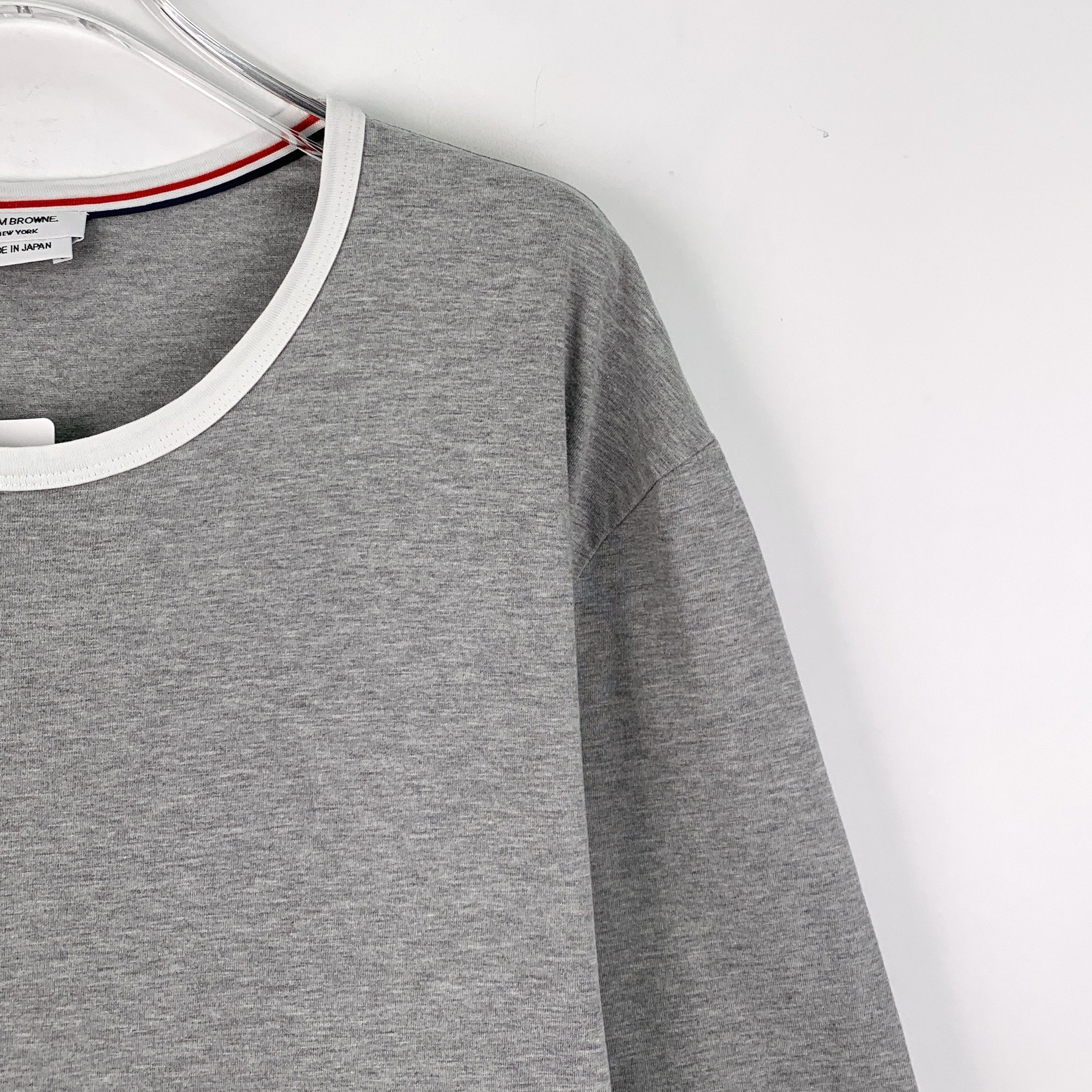 Tom Ford Thom Browne Gray White-Trimmed Crewneck T-Shirt (5) Size US XXL / EU 58 / 5 - 6 Thumbnail
