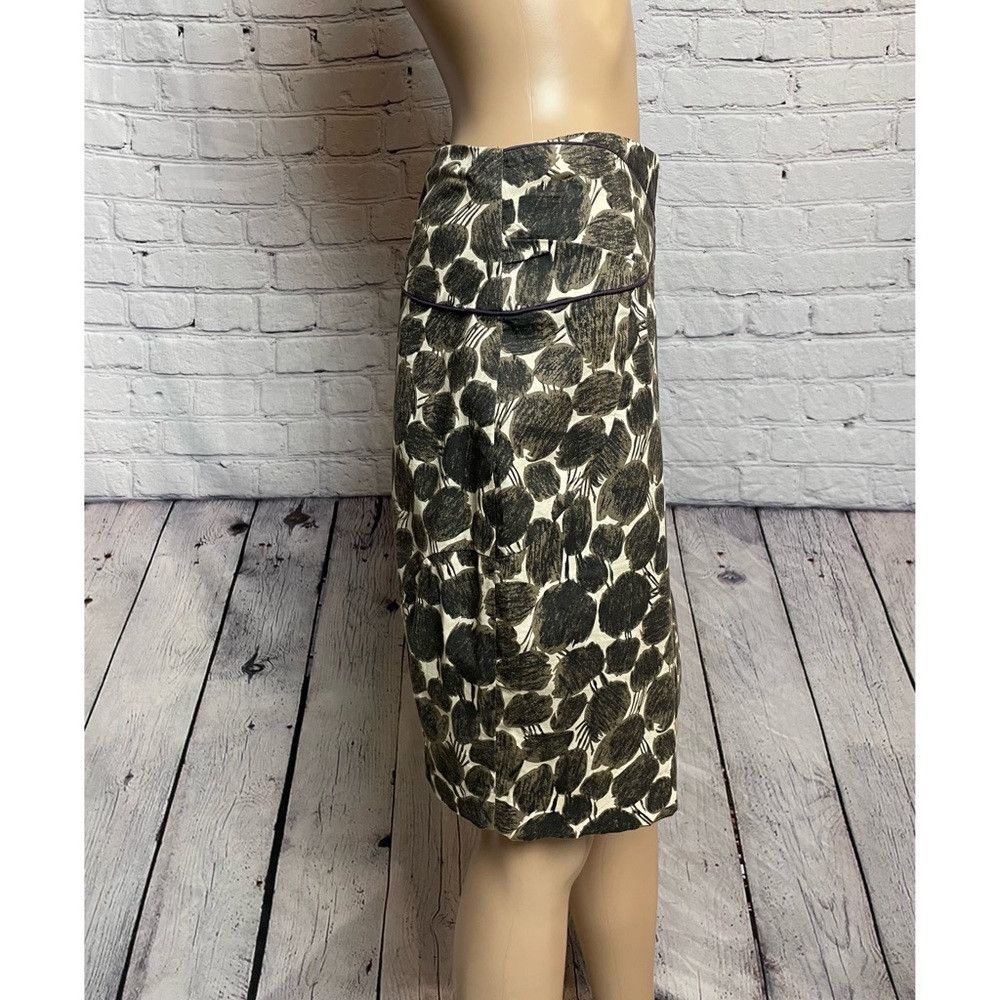 Other Nougat London Cotton Tulip Skirt White Brown Print Size 2 Size 26" / US 2 / IT 38 - 2 Thumbnail