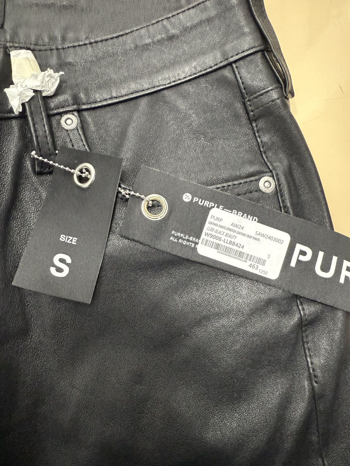 Other Purple Brand Black Tag Stretch Leather Jeans Size 26" / US 2 / IT 38 - 2 Thumbnail
