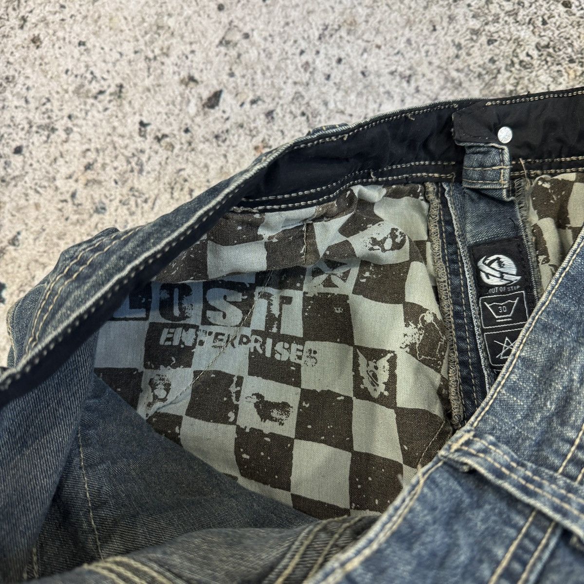 Vintage Lost Enterprises Denim Cargo Skater Pants ERD Grunge Faded Size US 32 / EU 48 - 12 Thumbnail