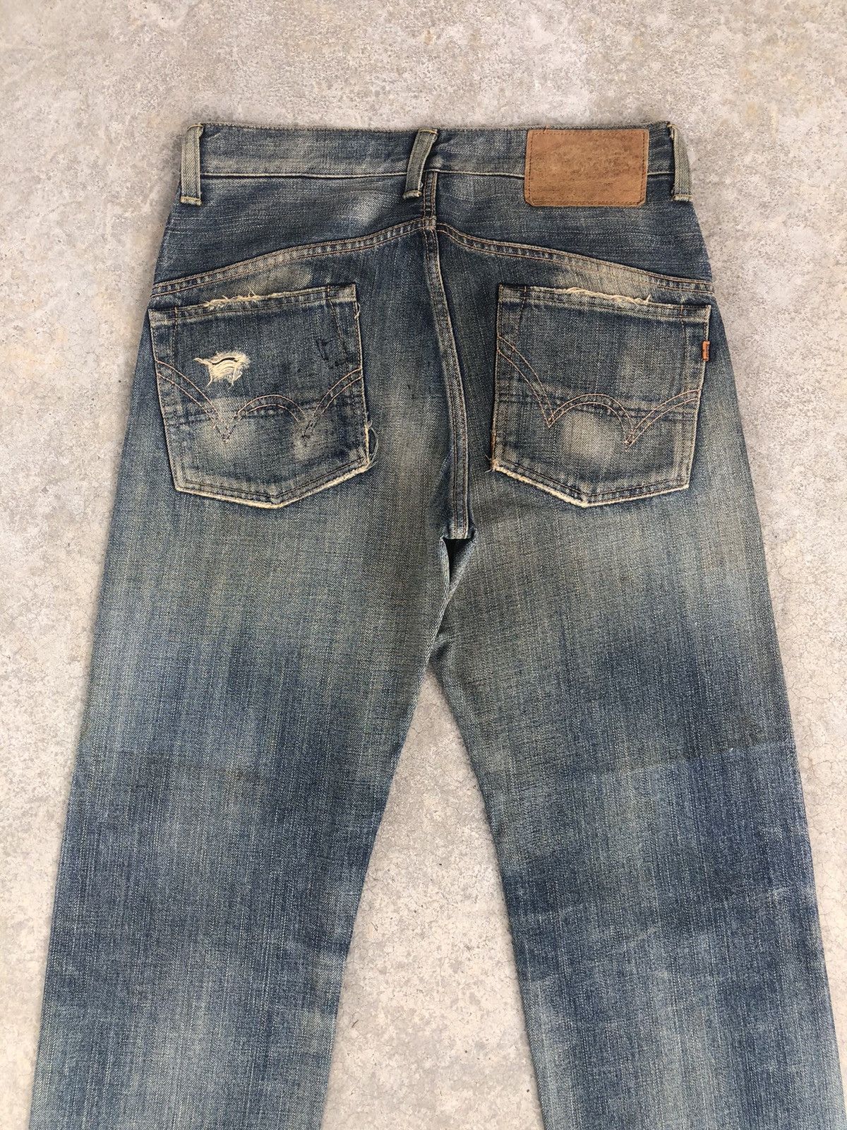 Kapital Vintage Edwin 505 Orange Tab Distressed Denim Size US 32 / EU 48 - 8 Thumbnail