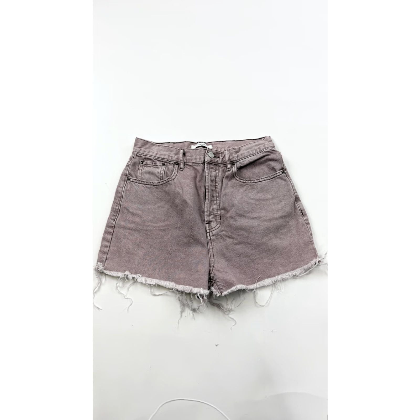 Pacsun Pacsun Dad Jean Shorts Womens 28 Purple High Rise Frayed Hem Denim Distressed Size 28" / US 6 / IT 42 - 2 Thumbnail