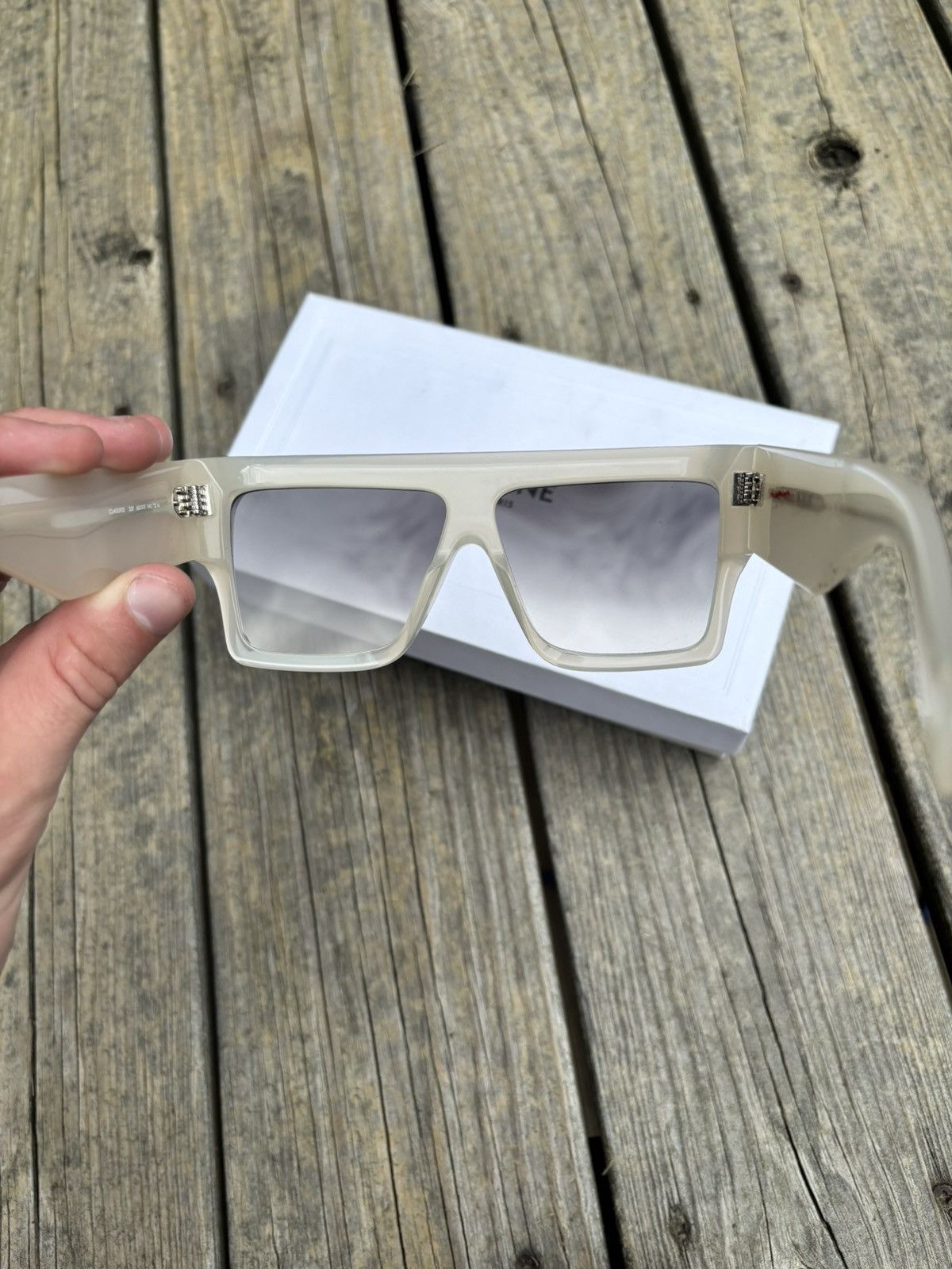 Celine Celine Oversized Cream Sunglasses Size ONE SIZE - 7 Thumbnail