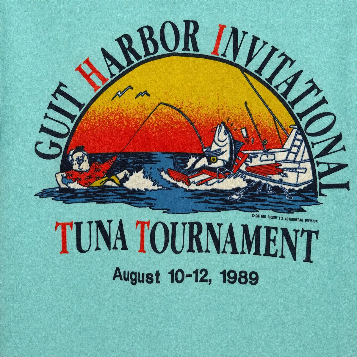 Vintage 1989 Sesuit Harbor Tuna Tournament Fishing Tee - Pocket t Size US S / EU 44-46 / 1 - 4 Thumbnail