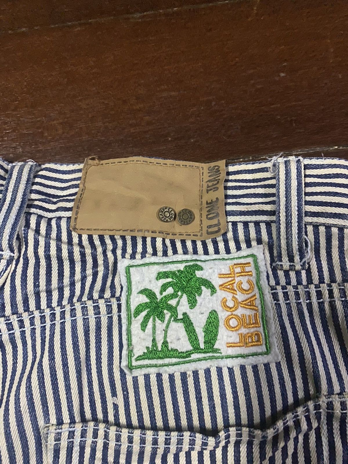 If Six Was Nine × Japanese Brand HICKORY STRIPED SHORT embroided patchwork Size US 31 - 11 Thumbnail