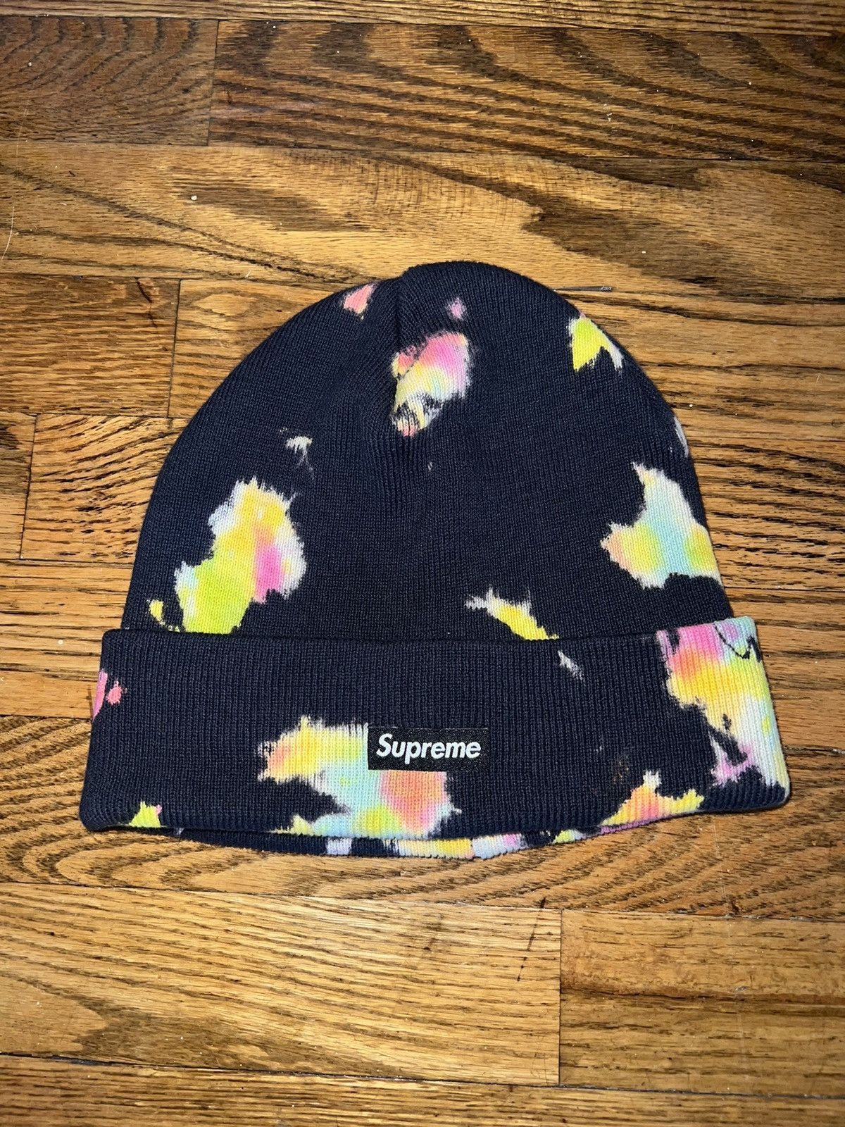 Supreme Supreme Splatter Dyed Beanie - Black Size ONE SIZE - 1 Thumbnail
