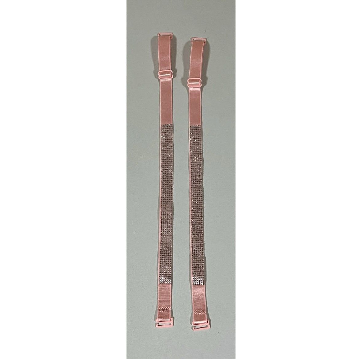 Vintage Pink Diamond Bra Straps Hosiery Lingerie Matching Pair Set 💎 Size ONE SIZE - 3 Thumbnail
