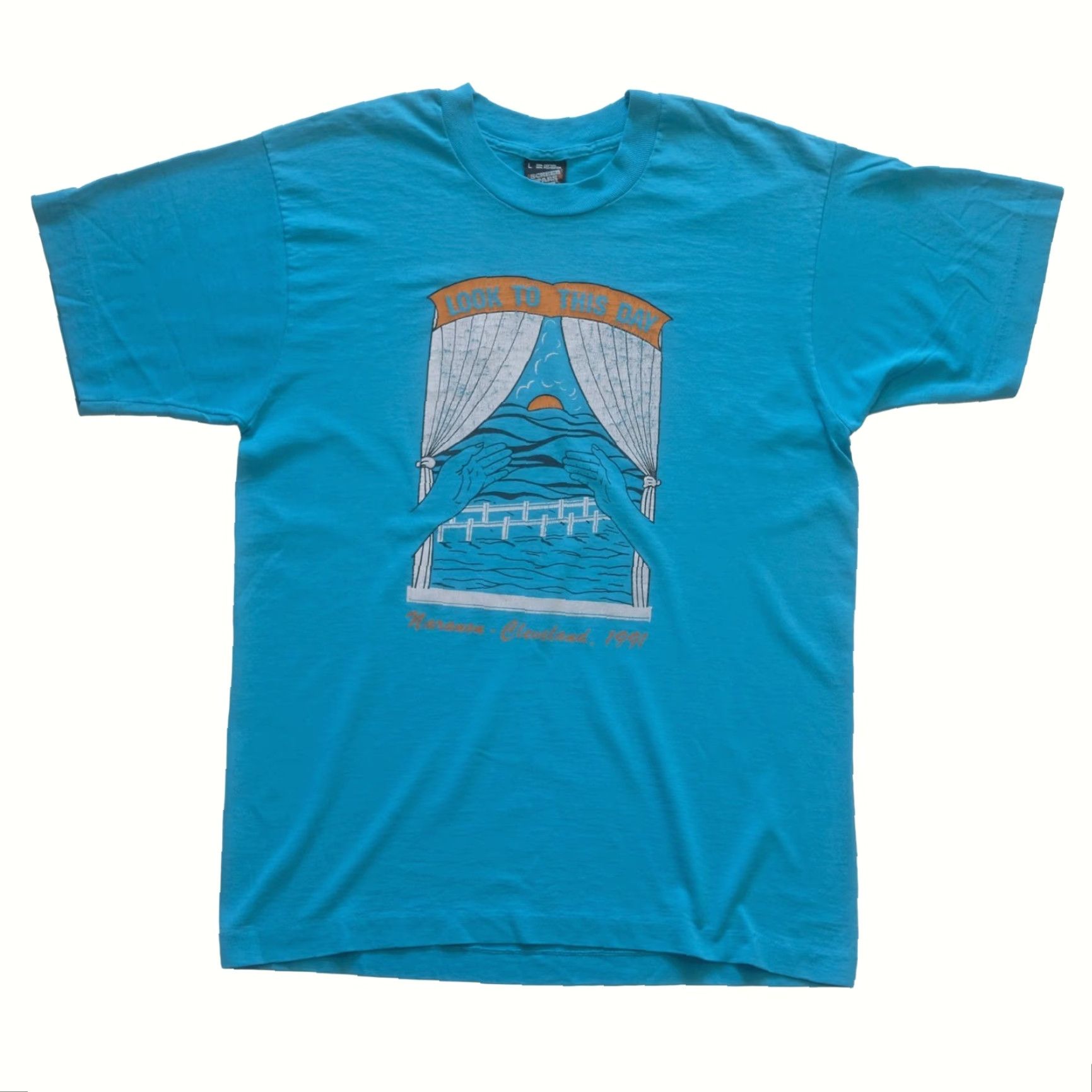 Vintage VINTAGE SCREEN STARS BEST T-Shirt BLUE 1991 90s USA MADE Mens Size L Crew Neck Short Sleeve Graphic Print Look to This Day Size US L / EU 52-54 / 3 - 2 Thumbnail