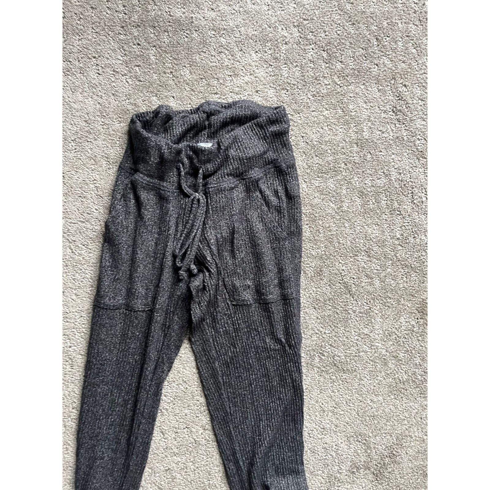 Vintage VINTAGE Aerie Pants Flared Knit Sweatpants Women XS Gray Solid 2010s Size 26" / US 2 / IT 38 - 2 Thumbnail